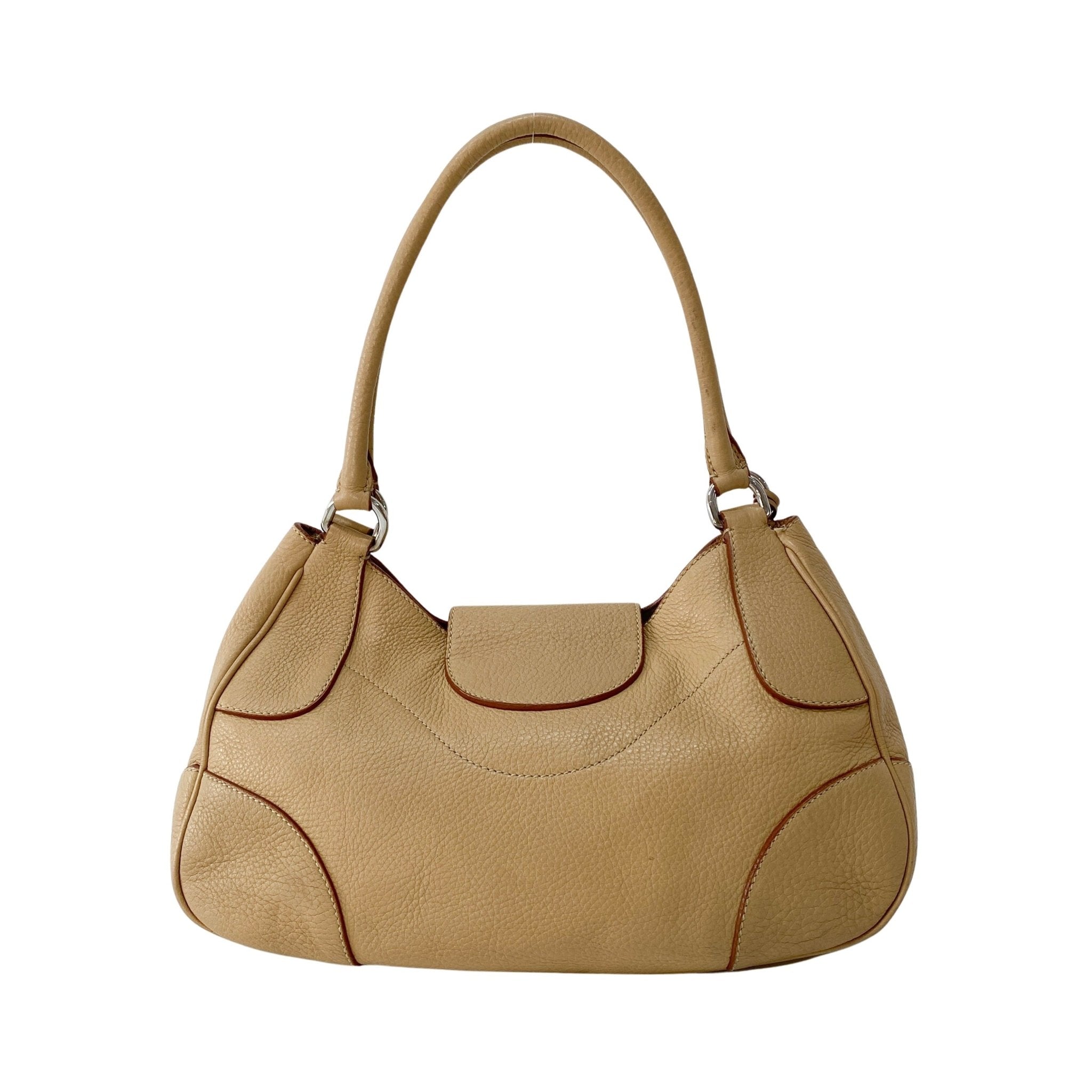 PRADA Brown Leather Top Handle Shoulder Bag, in , Sold by HIVE PRELOVED - Shoulder Bags, ,