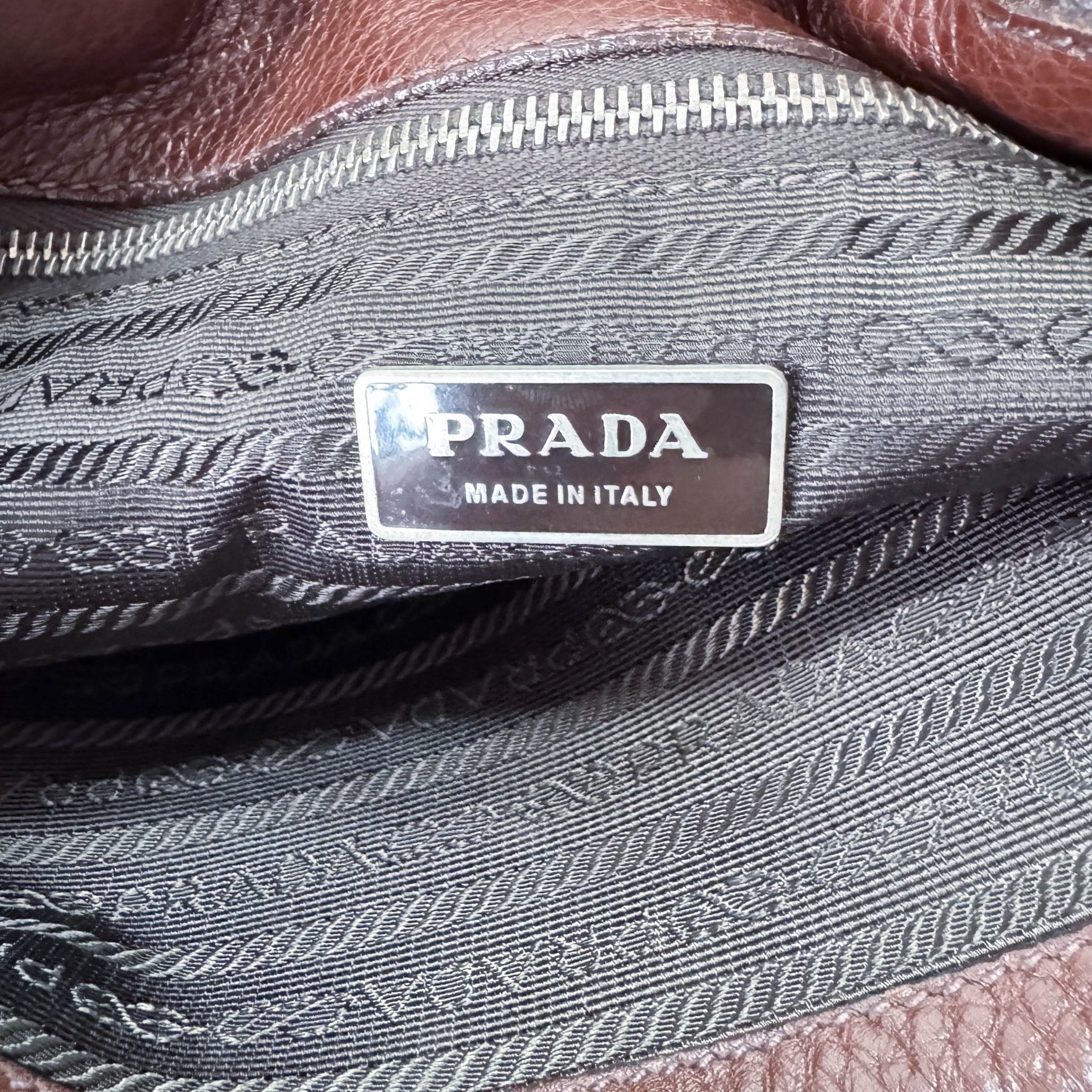 PRADA Brown Leather Top Handle Shoulder Bag, in , Sold by HIVE PRELOVED - Shoulder Bags, ,