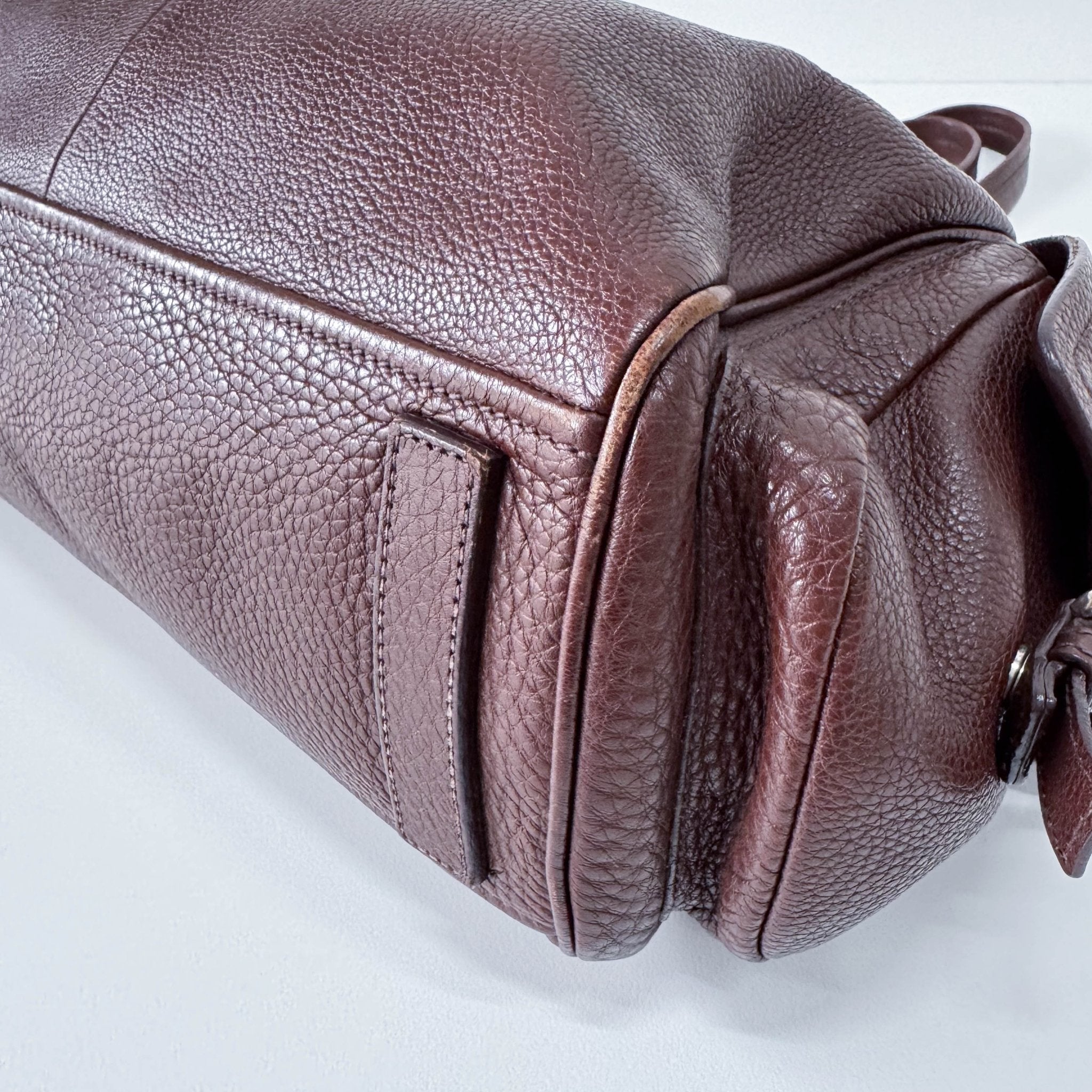 PRADA Brown Leather Top Handle Shoulder Bag, in , Sold by HIVE PRELOVED - Shoulder Bags, ,