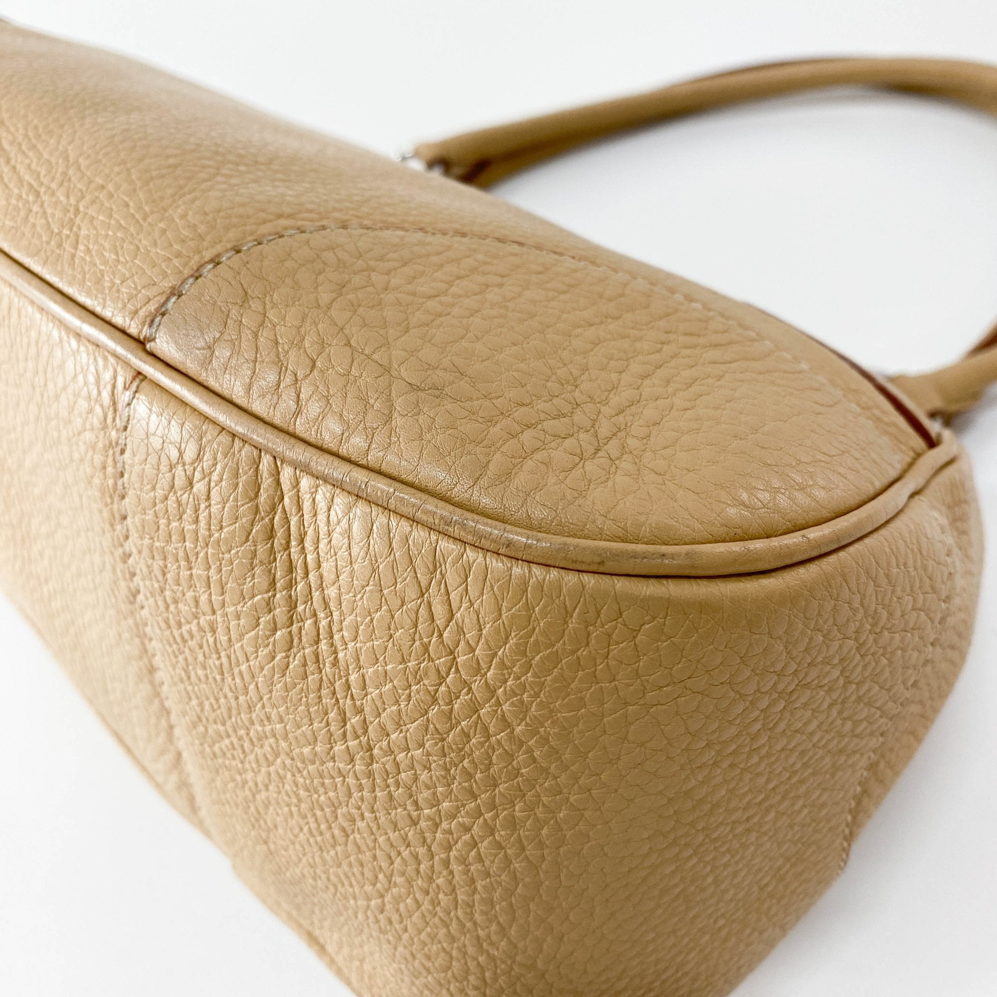 PRADA Brown Leather Top Handle Shoulder Bag, in , Sold by HIVE PRELOVED - Shoulder Bags, ,