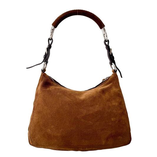PRADA Brown Suede Hobo Shoulder Bag, in , Sold by HIVE PRELOVED - Shoulder Bags, ,