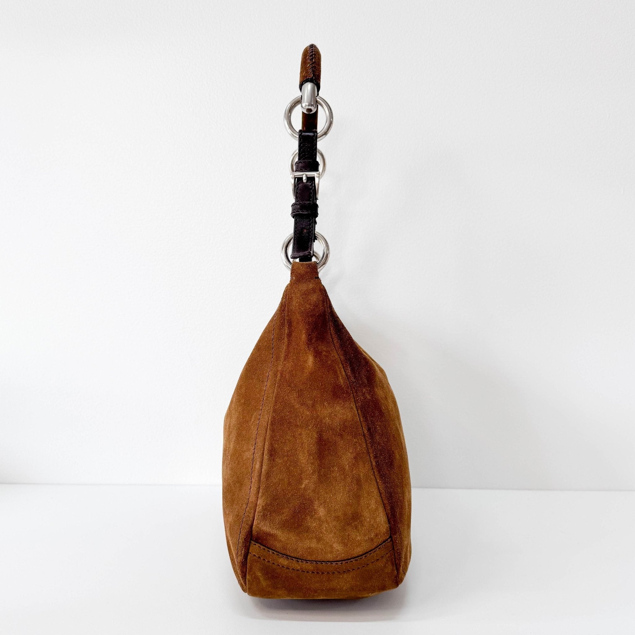 PRADA Brown Suede Hobo Shoulder Bag, in , Sold by HIVE PRELOVED - Shoulder Bags, ,