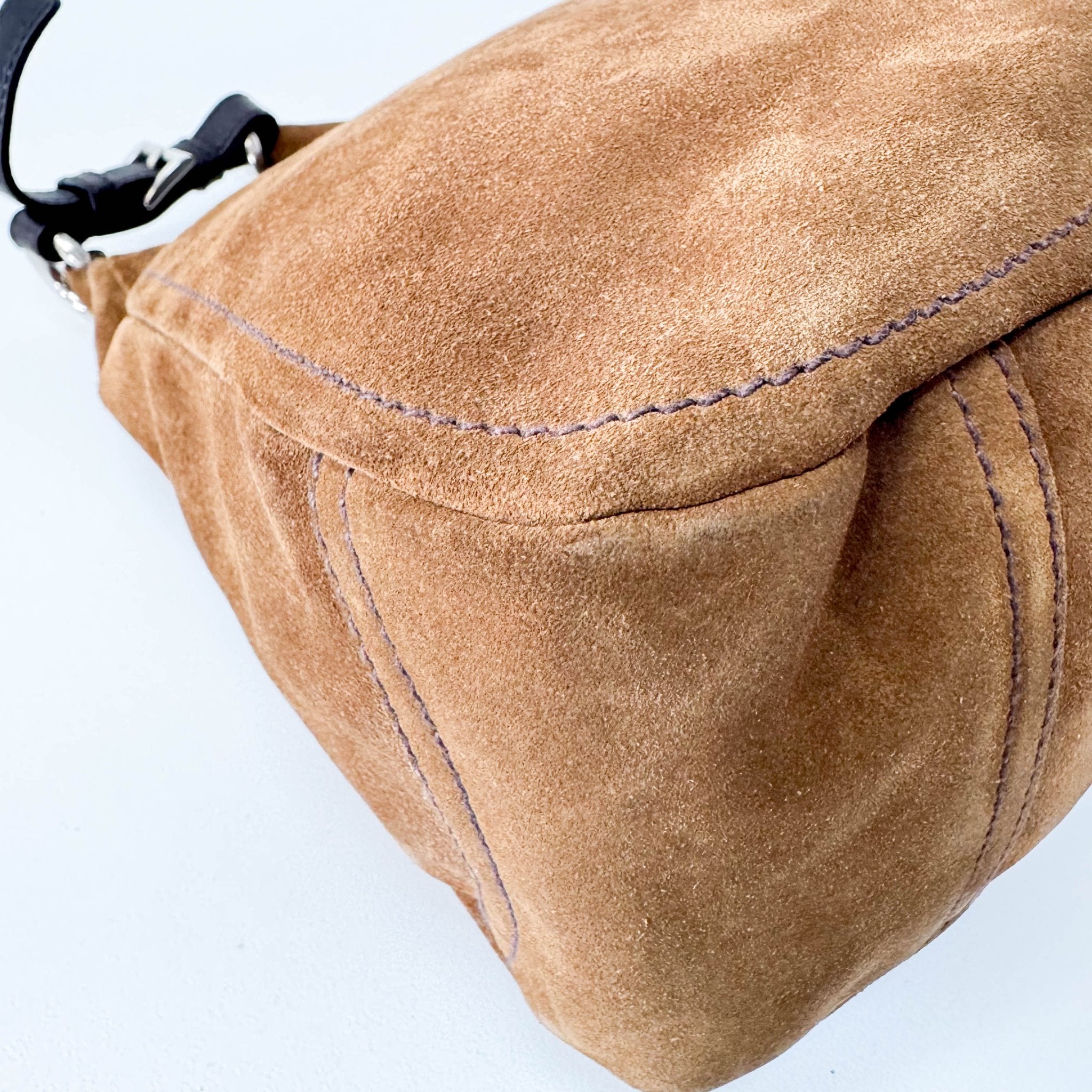 PRADA Brown Suede Hobo Shoulder Bag, in , Sold by HIVE PRELOVED - Shoulder Bags, ,