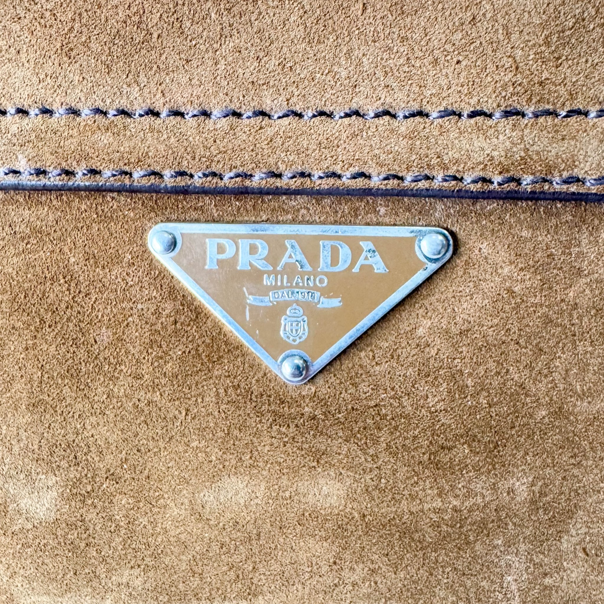 PRADA Brown Suede Shoulder Bag, in , Sold by HIVE PRELOVED - Shoulder Bags, ,