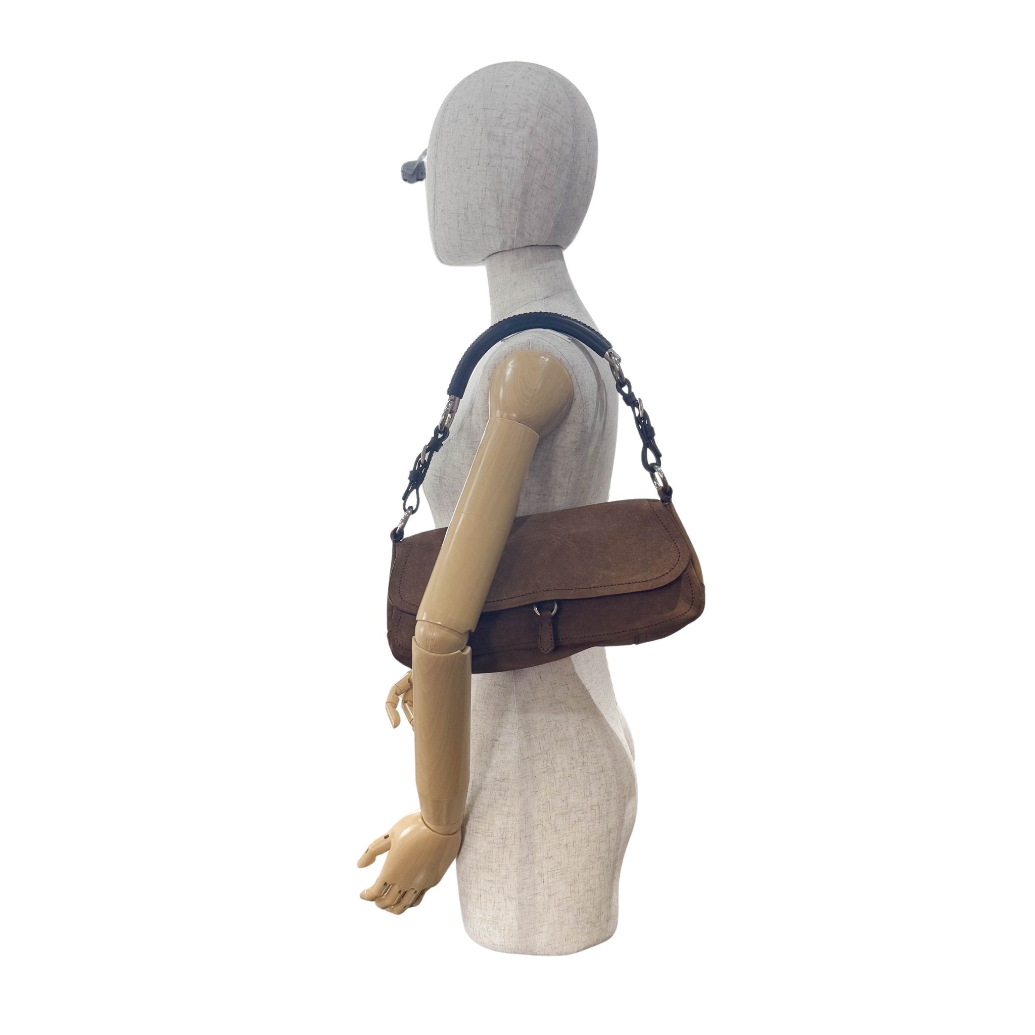 PRADA Brown Suede Shoulder Bag, in , Sold by HIVE PRELOVED - Shoulder Bags, ,