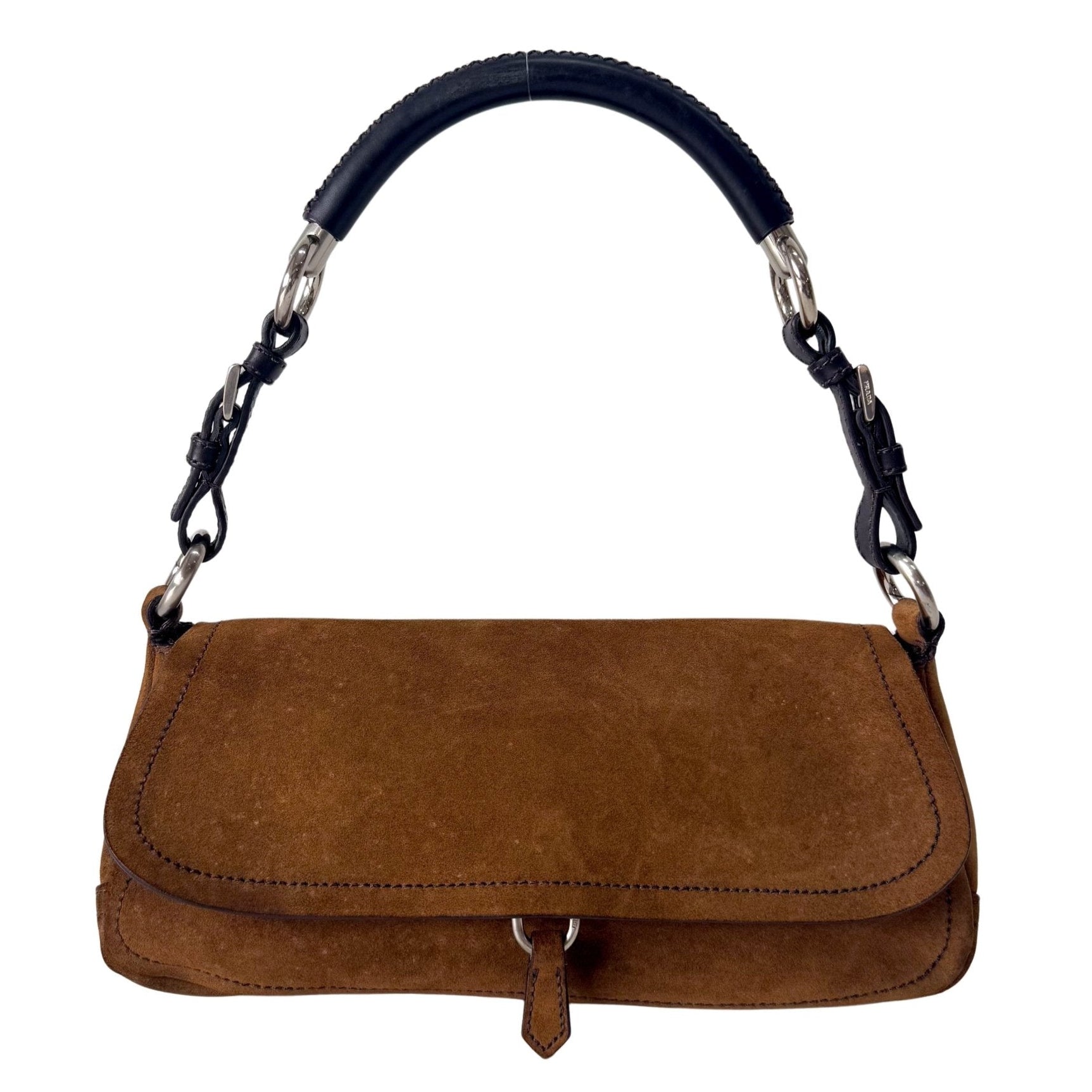 PRADA Brown Suede Shoulder Bag, in , Sold by HIVE PRELOVED - Shoulder Bags, ,