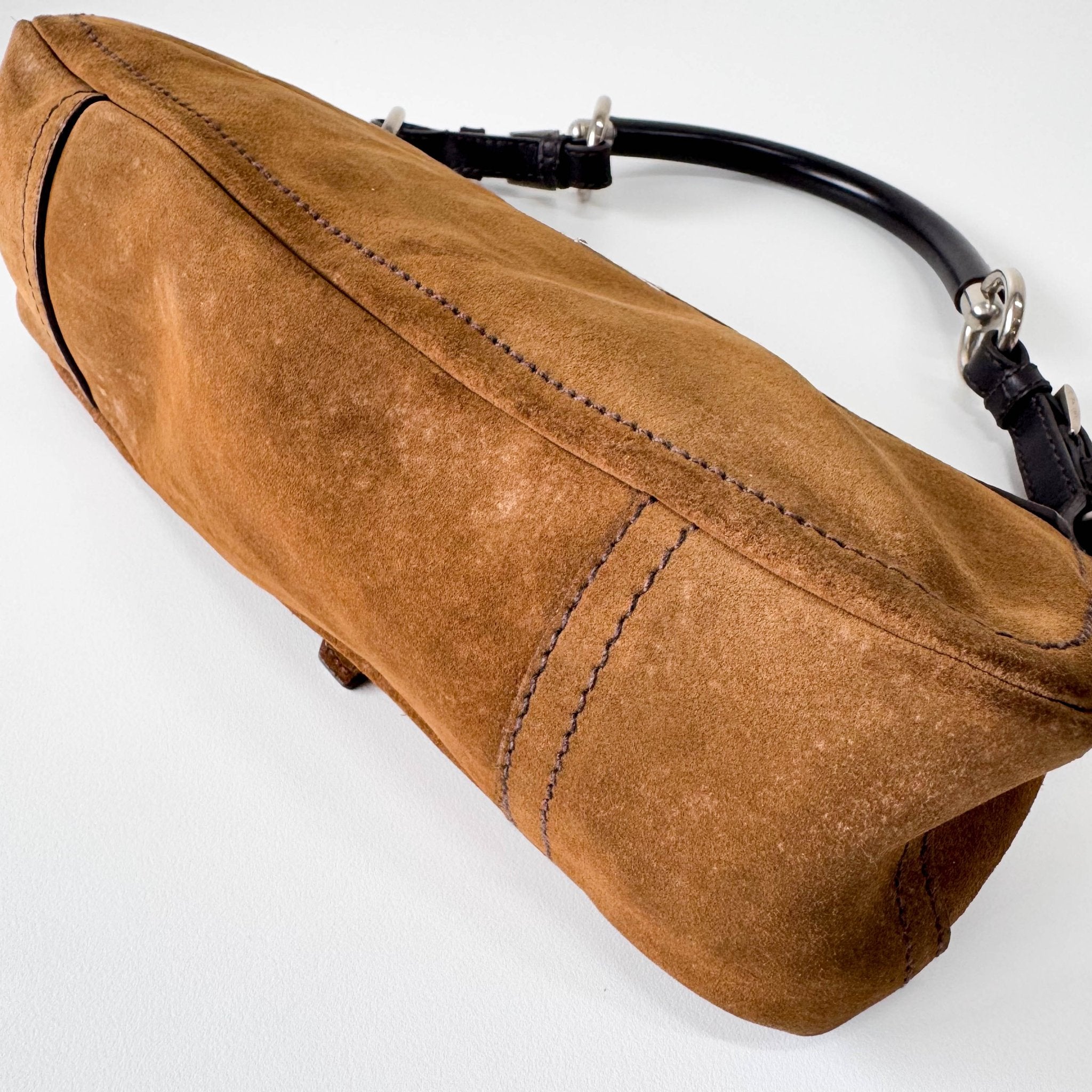 PRADA Brown Suede Shoulder Bag, in , Sold by HIVE PRELOVED - Shoulder Bags, ,