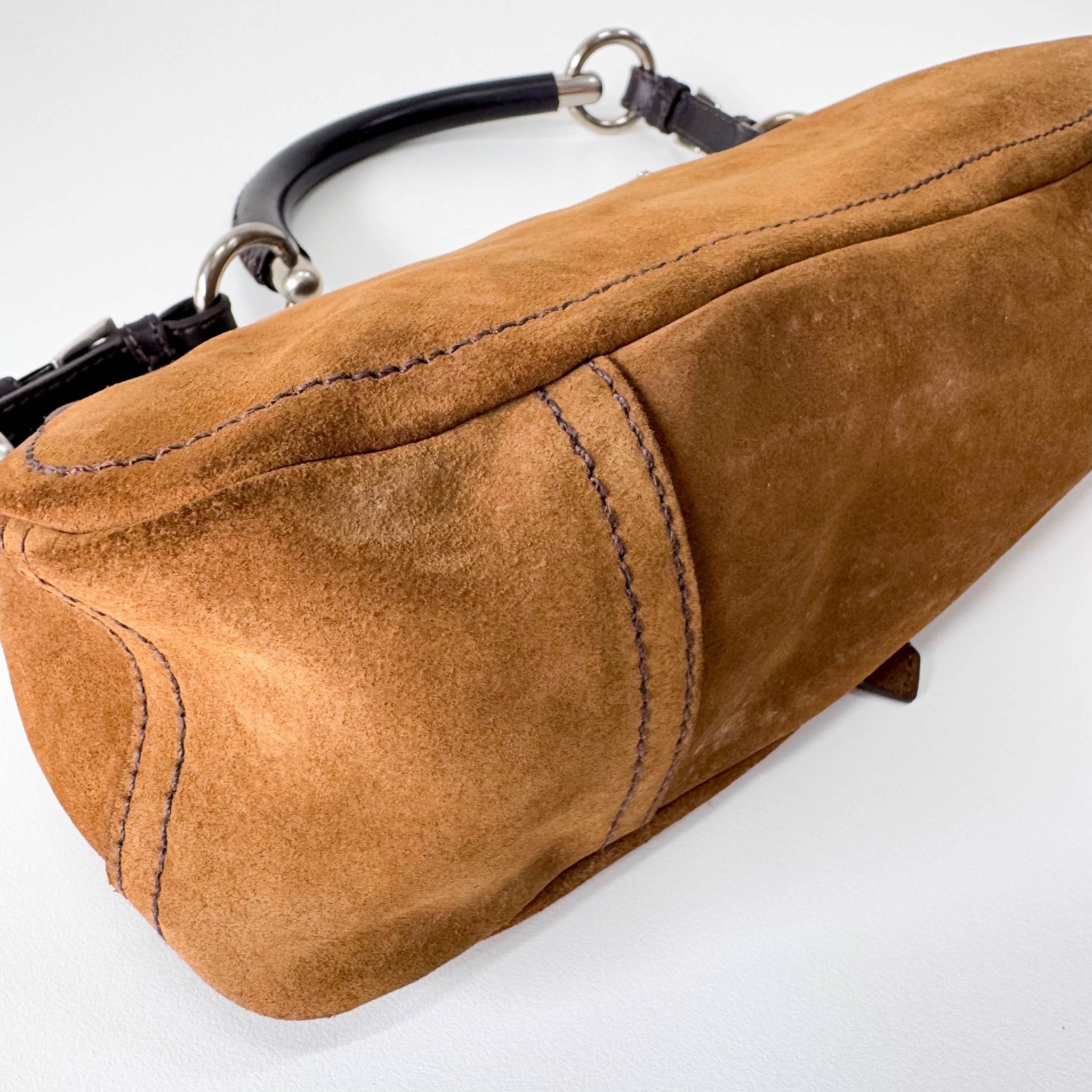 PRADA Brown Suede Shoulder Bag, in , Sold by HIVE PRELOVED - Shoulder Bags, ,