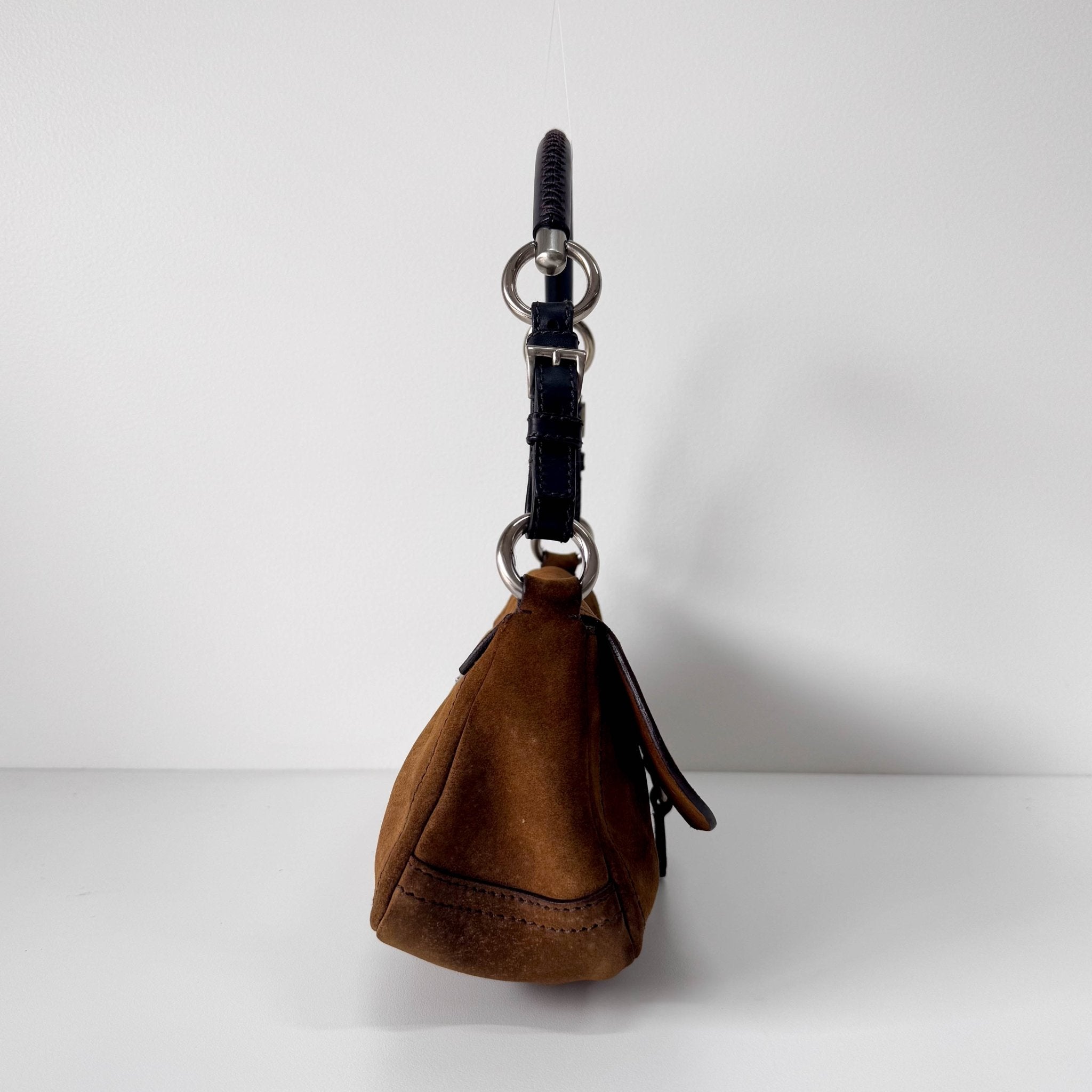 PRADA Brown Suede Shoulder Bag, in , Sold by HIVE PRELOVED - Shoulder Bags, ,