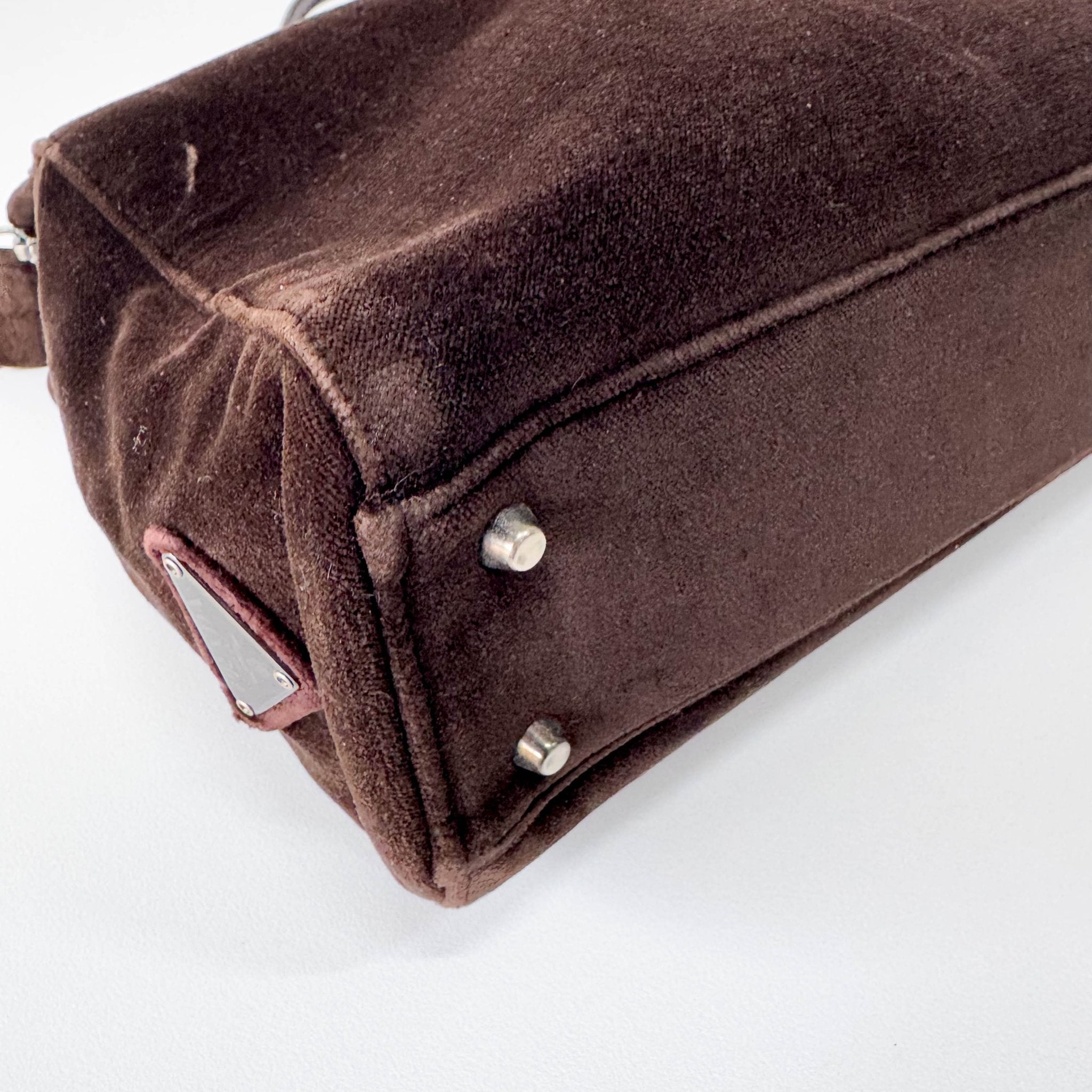 PRADA Brown Velvet Top Handle Bag, in , Sold by HIVE PRELOVED - Shoulder Bags, ,