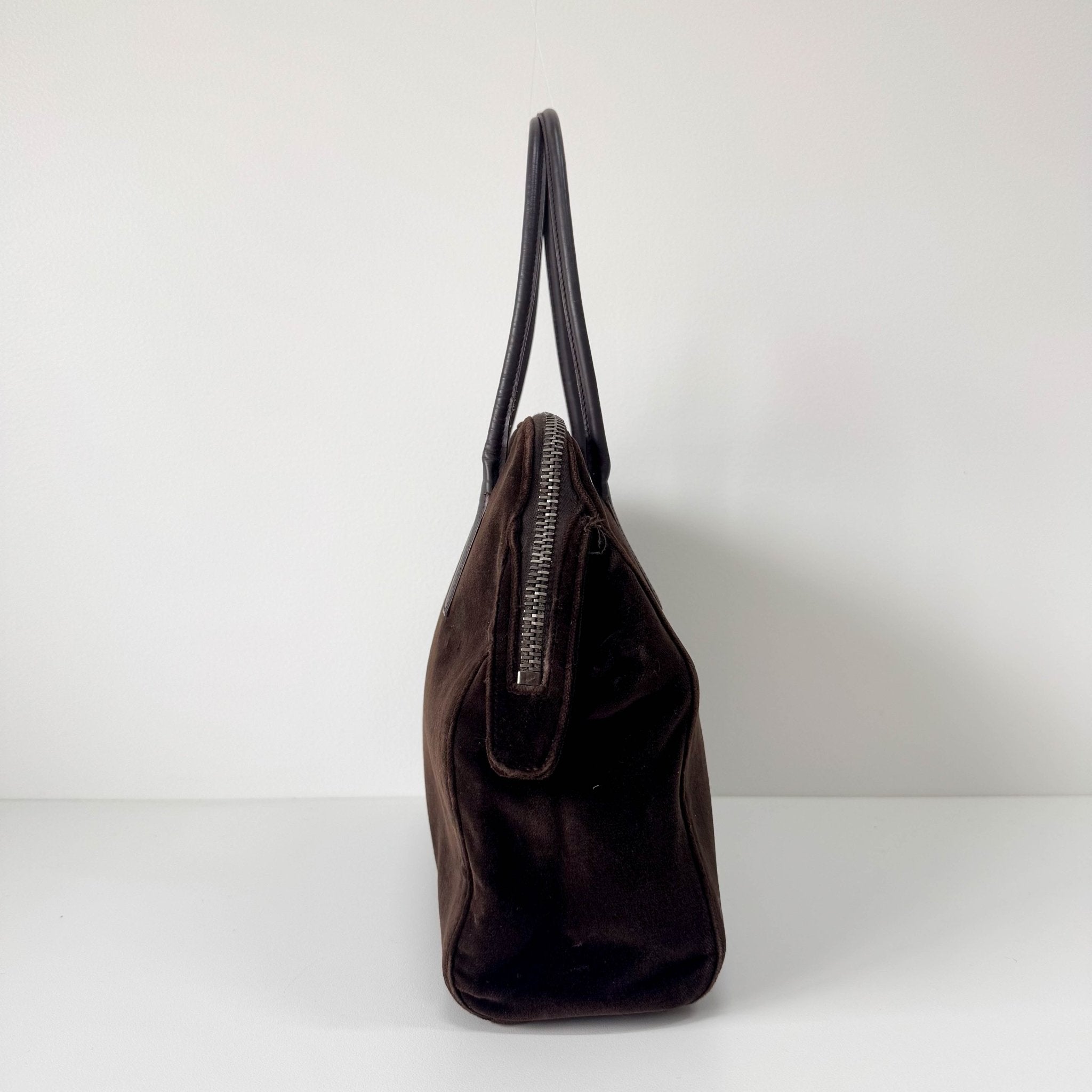 PRADA Brown Velvet Top Handle Bag, in , Sold by HIVE PRELOVED - Shoulder Bags, ,