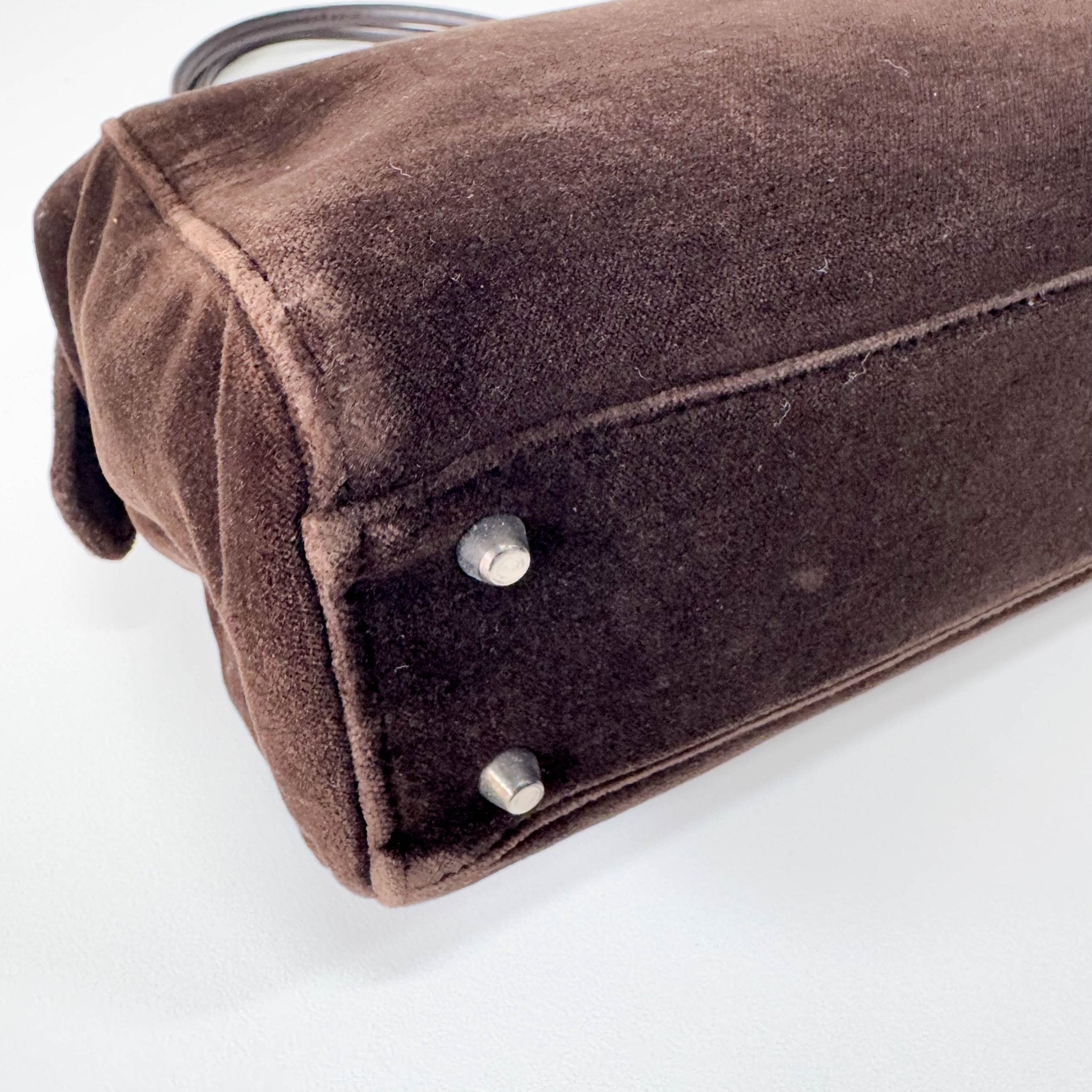 PRADA Brown Velvet Top Handle Bag, in , Sold by HIVE PRELOVED - Shoulder Bags, ,