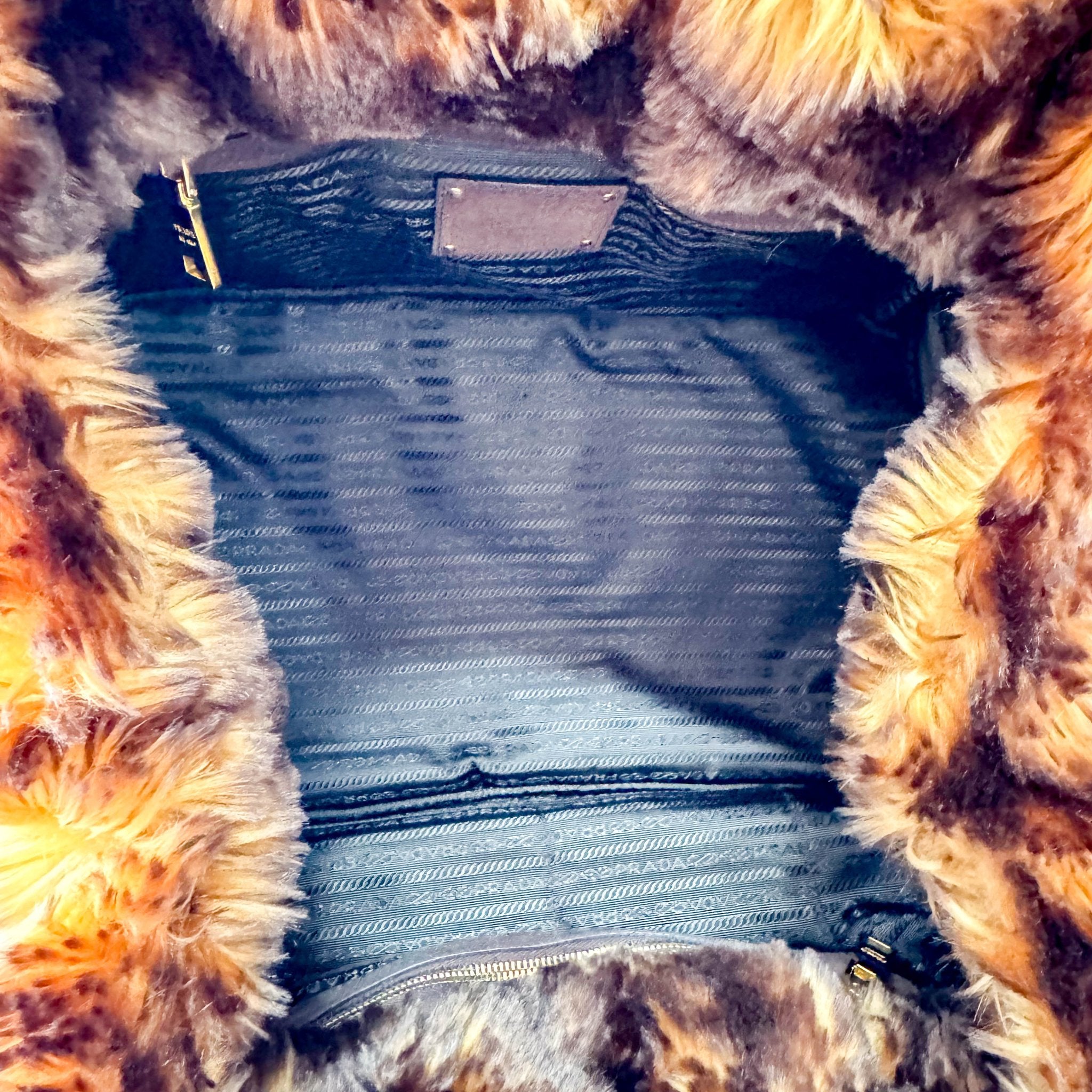 PRADA Canapa Fur & Denim Tote Handle Bag, in , Sold by HIVE PRELOVED - Handle Bags, ,