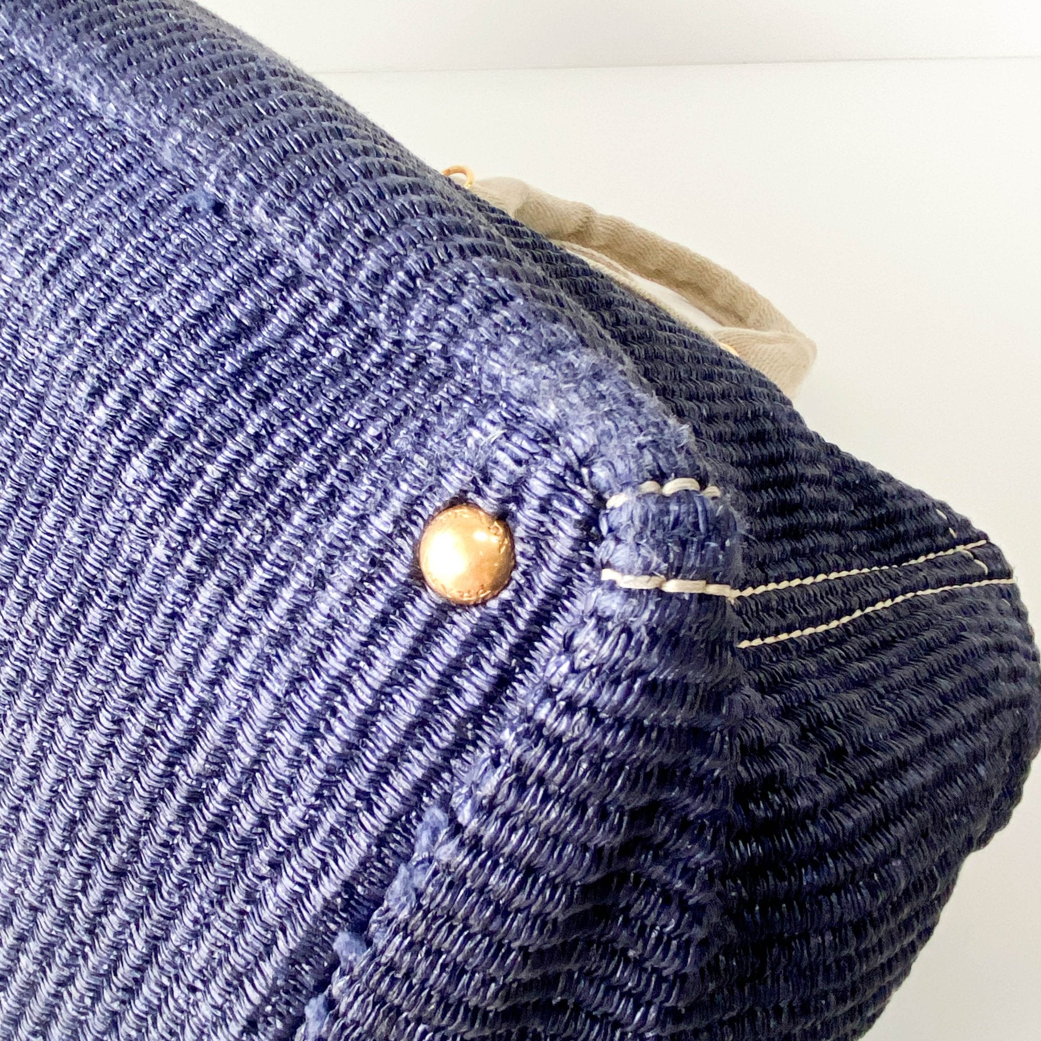 PRADA Canapa Navy Straw Tote Handle Bag, in , Sold by HIVE PRELOVED - Handle Bags, Totes,