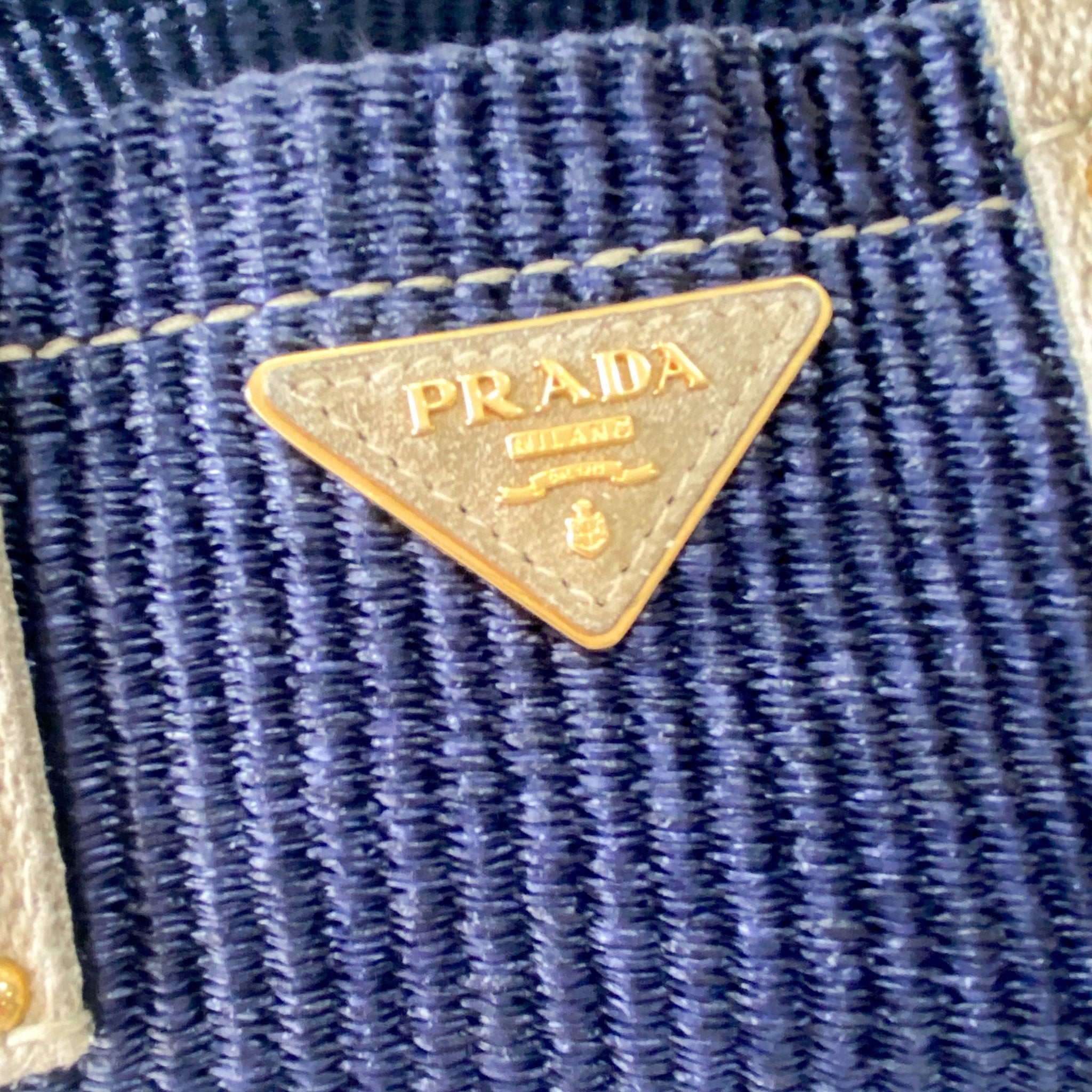 PRADA Canapa Navy Straw Tote Handle Bag, in , Sold by HIVE PRELOVED - Handle Bags, Totes,