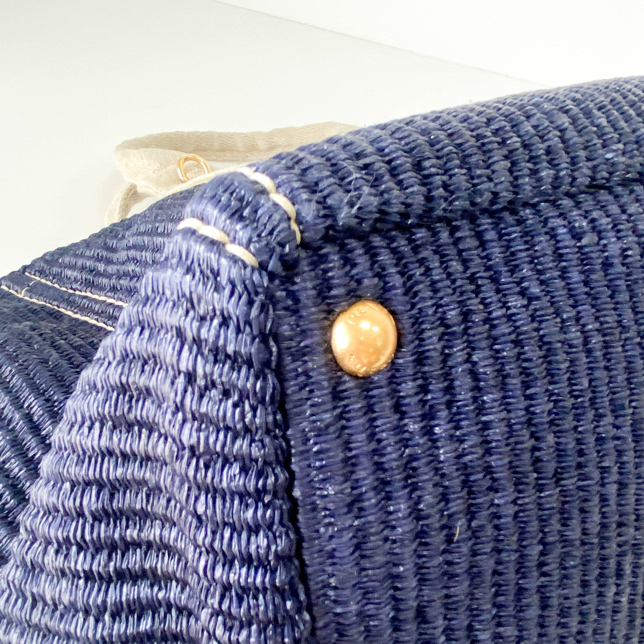 PRADA Canapa Navy Straw Tote Handle Bag, in , Sold by HIVE PRELOVED - Handle Bags, Totes,