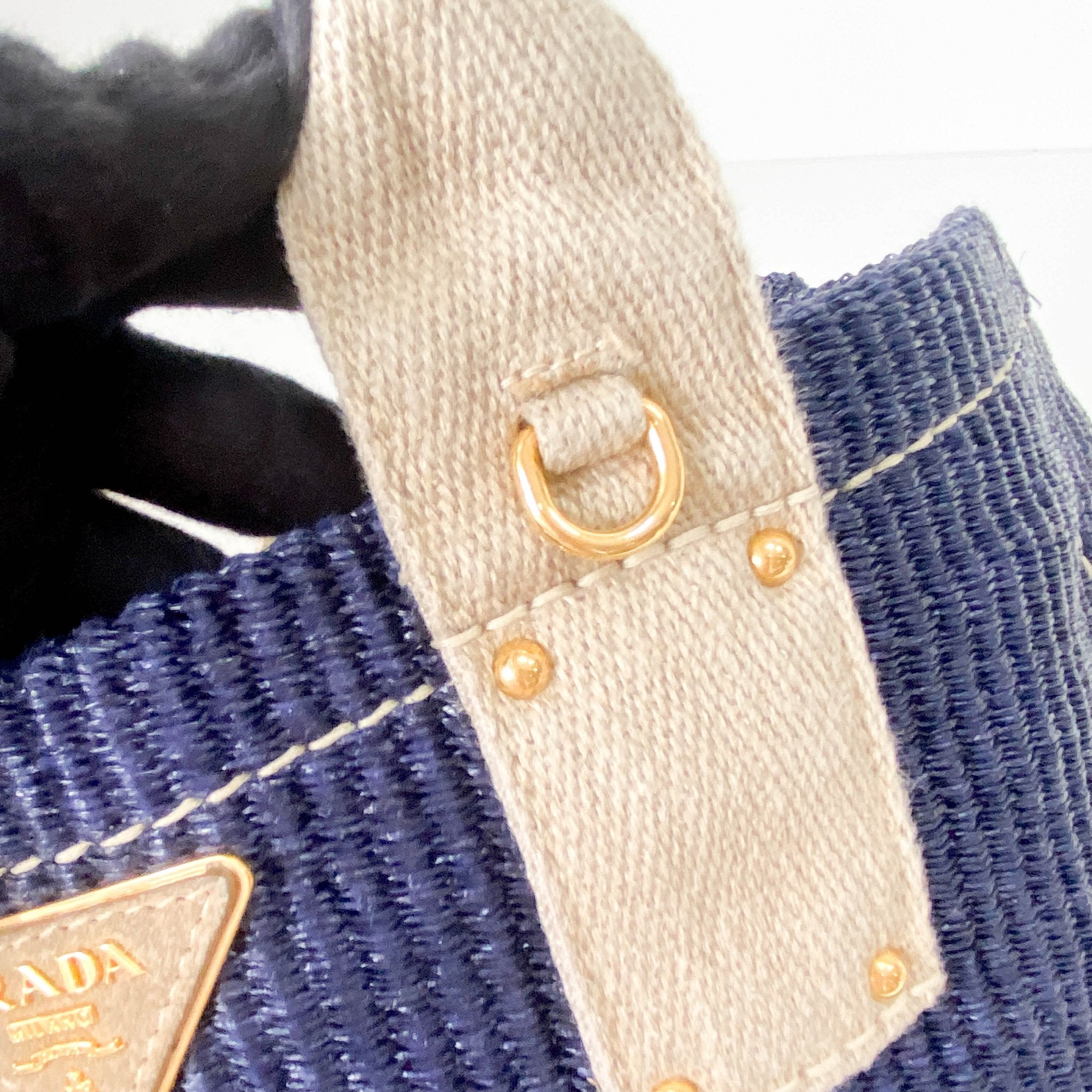 PRADA Canapa Navy Straw Tote Handle Bag, in , Sold by HIVE PRELOVED - Handle Bags, Totes,