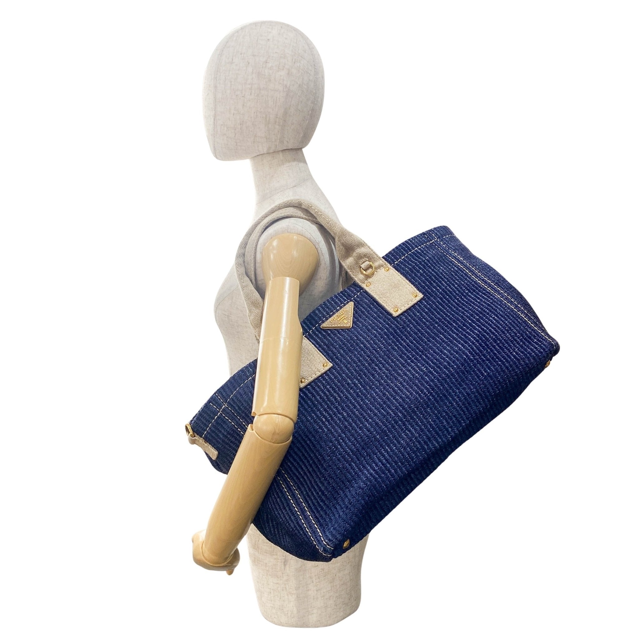 PRADA Canapa Navy Straw Tote Handle Bag, in , Sold by HIVE PRELOVED - Handle Bags, Totes,