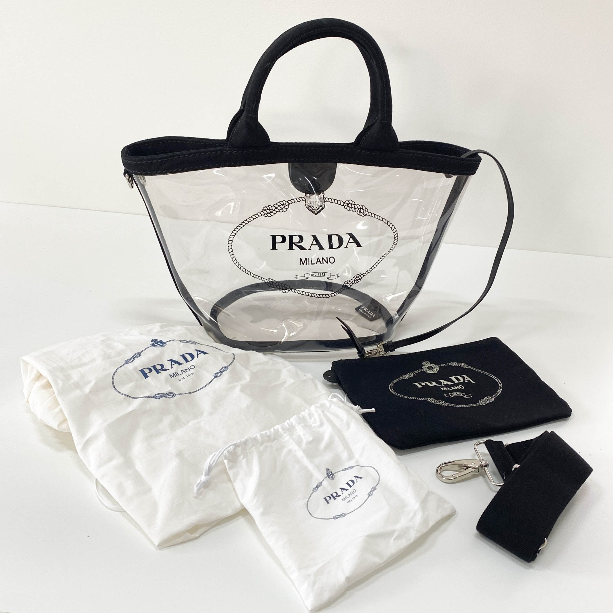PRADA Canapa PVC Beach Bag, in , Sold by HIVE PRELOVED - Handle Bags, Shoulder Bags,