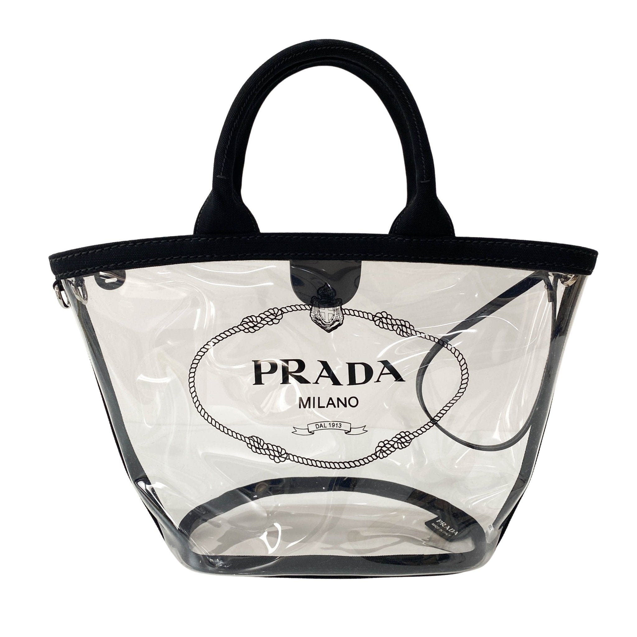 PRADA Canapa PVC Beach Bag, in , Sold by HIVE PRELOVED - Handle Bags, Shoulder Bags,