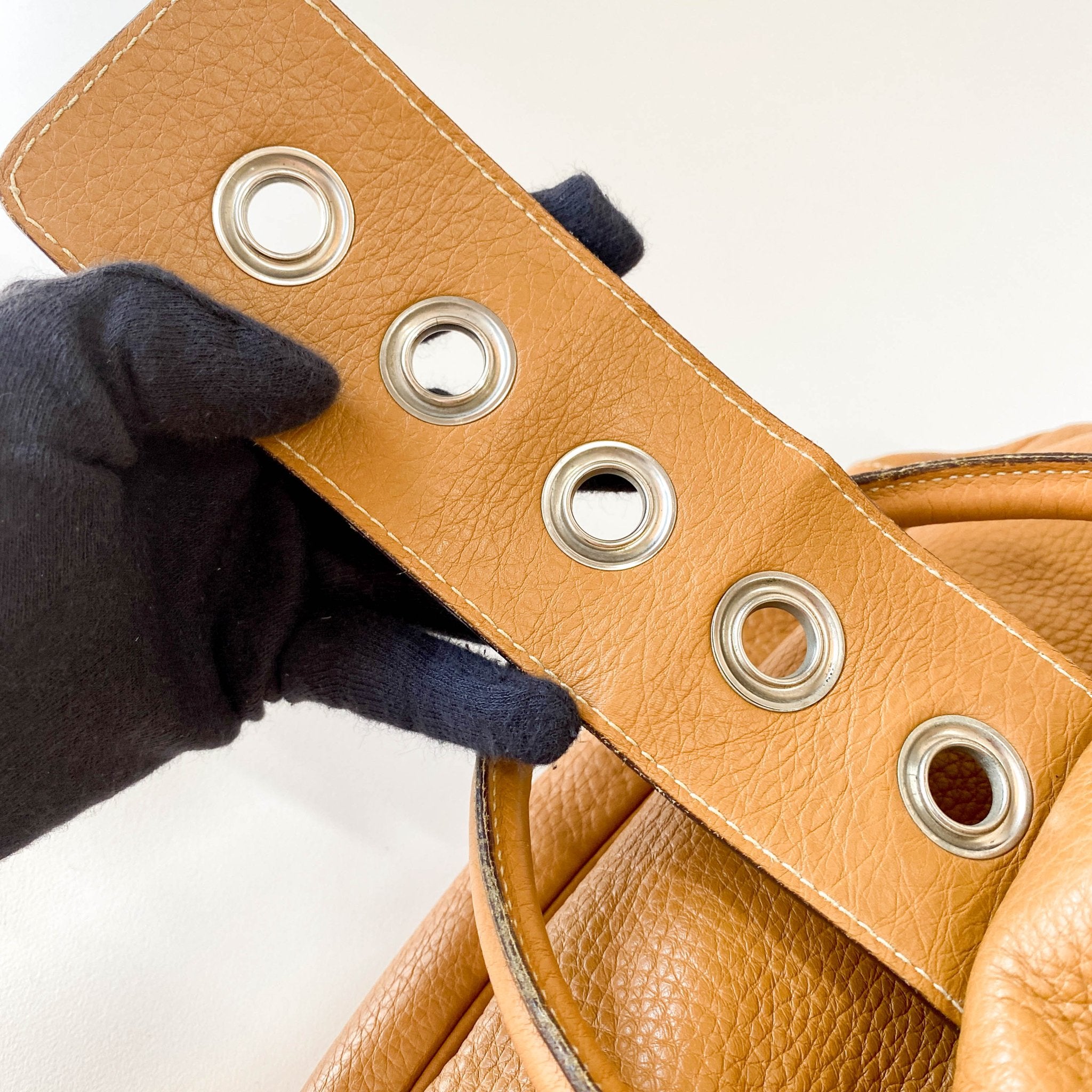 PRADA Caramel Brown Belt Buckle Leather Shoulder Bag, in , Sold by HIVE PRELOVED - Shoulder Bags, ,