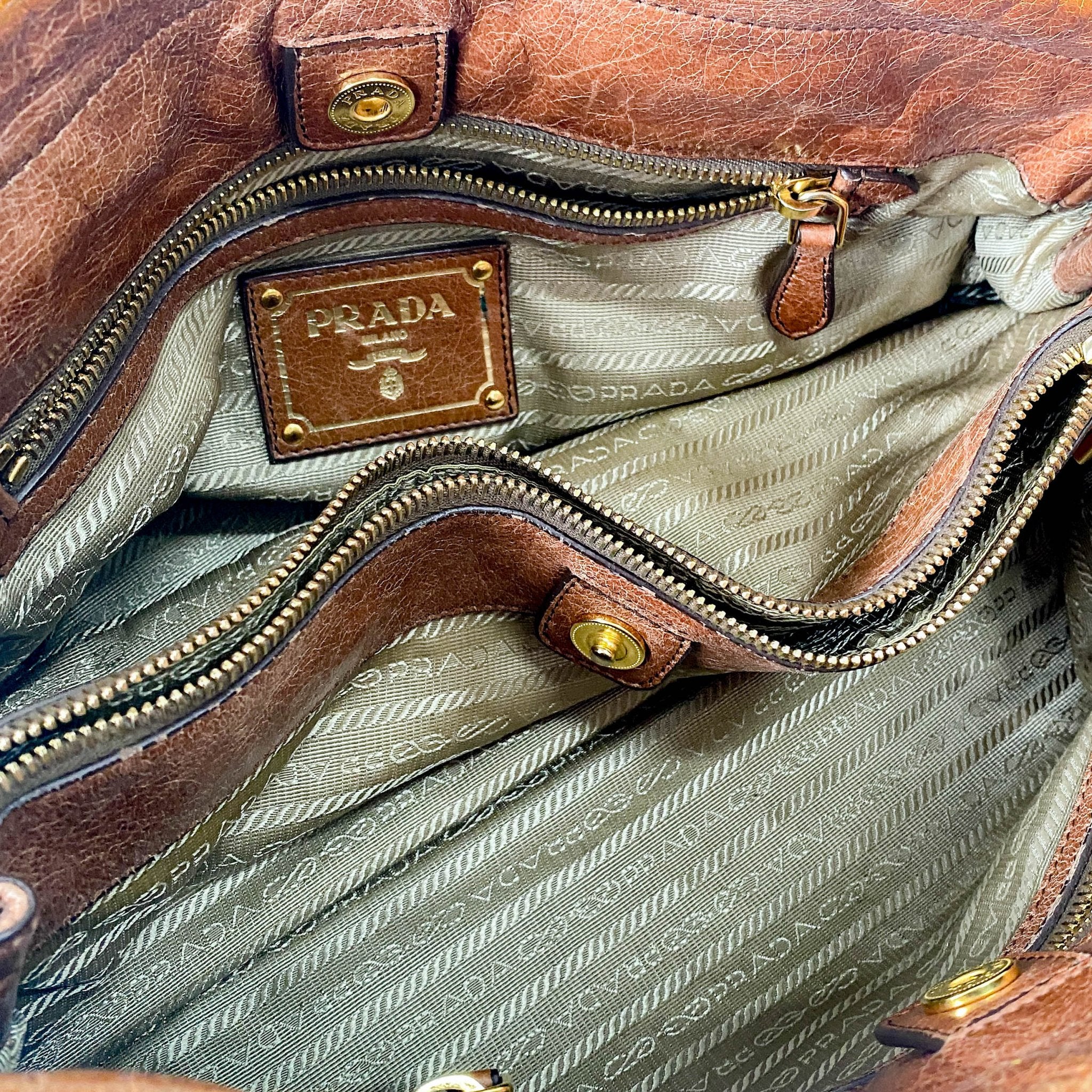 PRADA Caramel Brown Leather Boston Handle Bag, in , Sold by HIVE PRELOVED - Handle Bags, ,