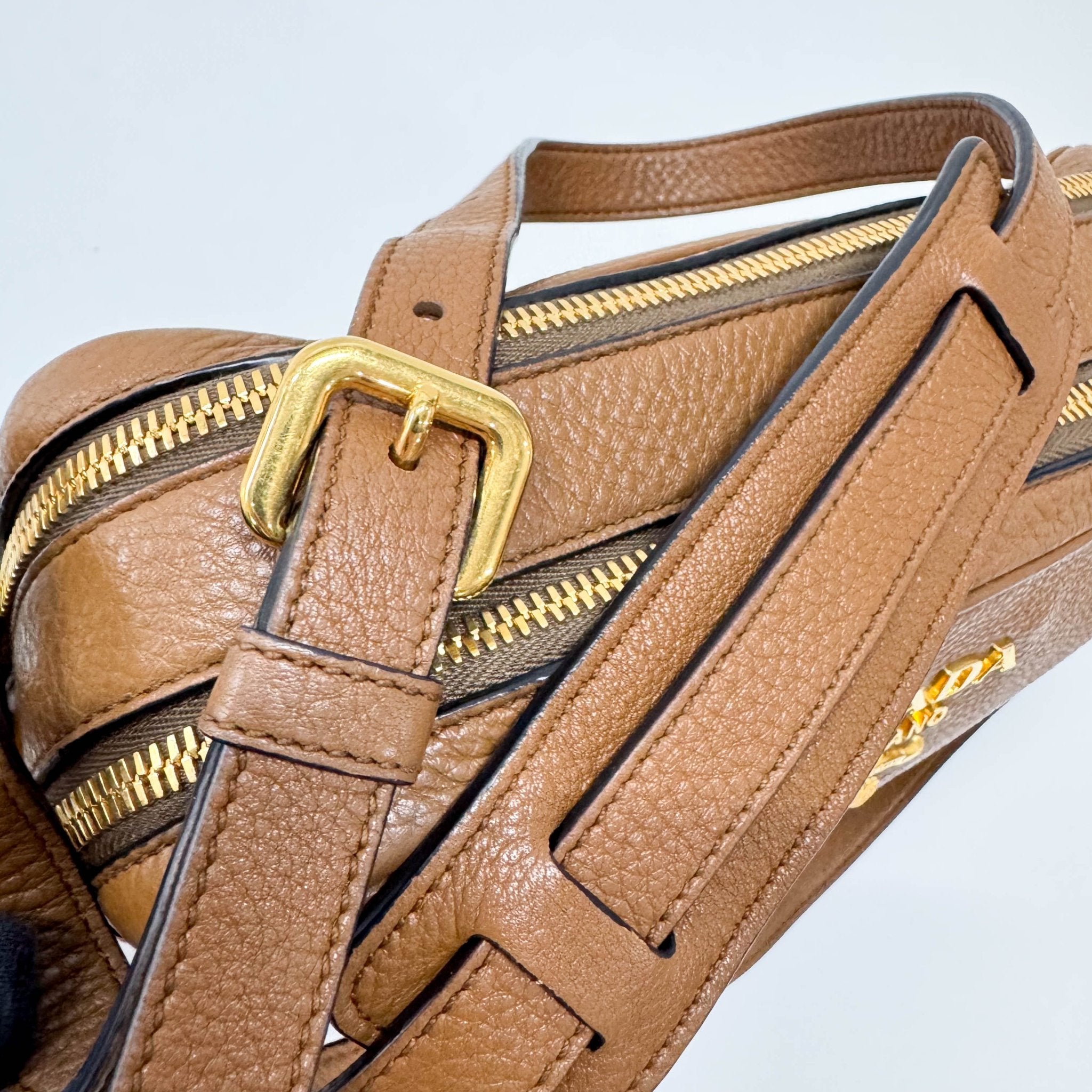 PRADA Caramel Brown Leather Shoulder/ Crossbody Bag, in , Sold by HIVE PRELOVED - Crossbody bags, Regular, Shoulder Bags