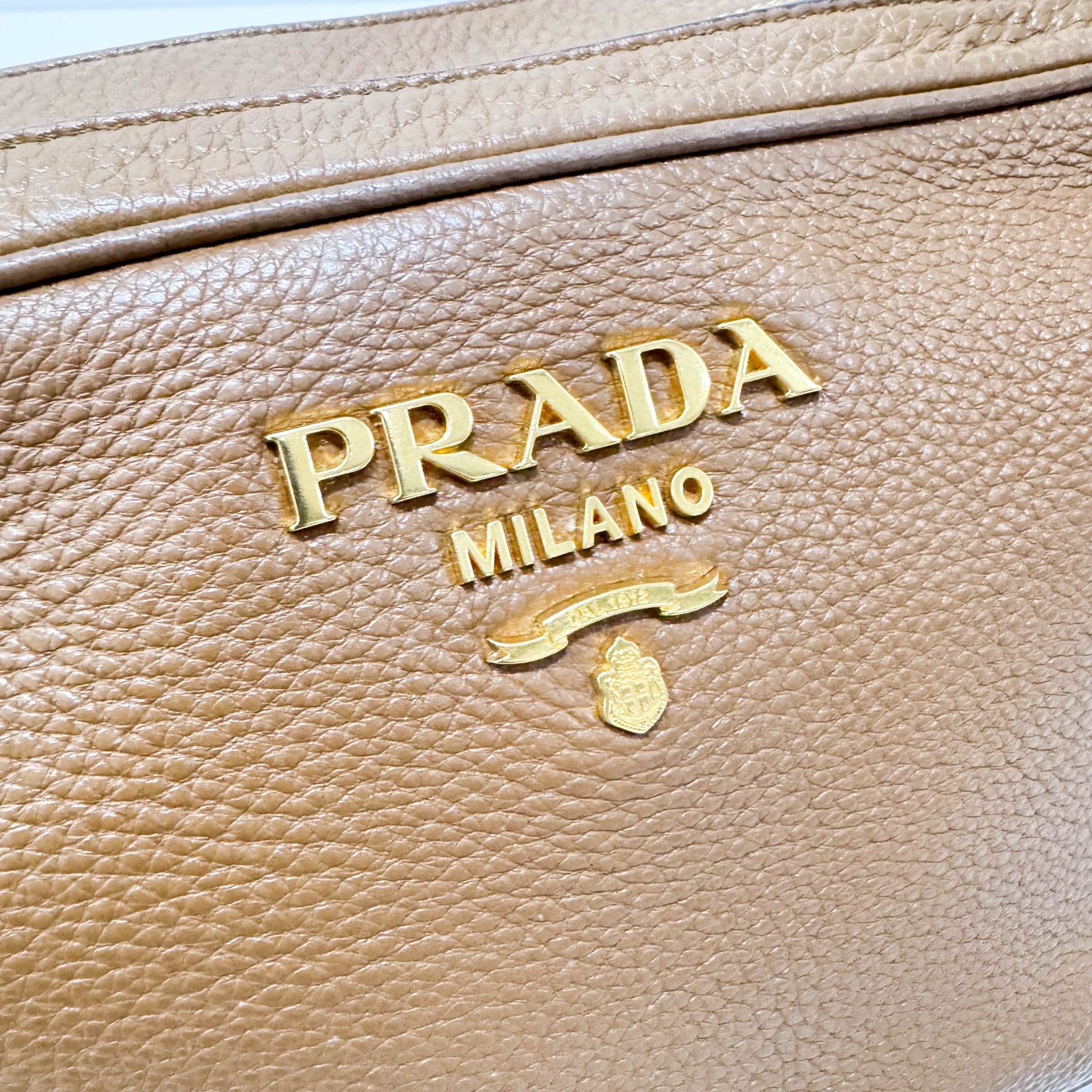 PRADA Caramel Brown Leather Shoulder/ Crossbody Bag, in , Sold by HIVE PRELOVED - Crossbody bags, Regular, Shoulder Bags