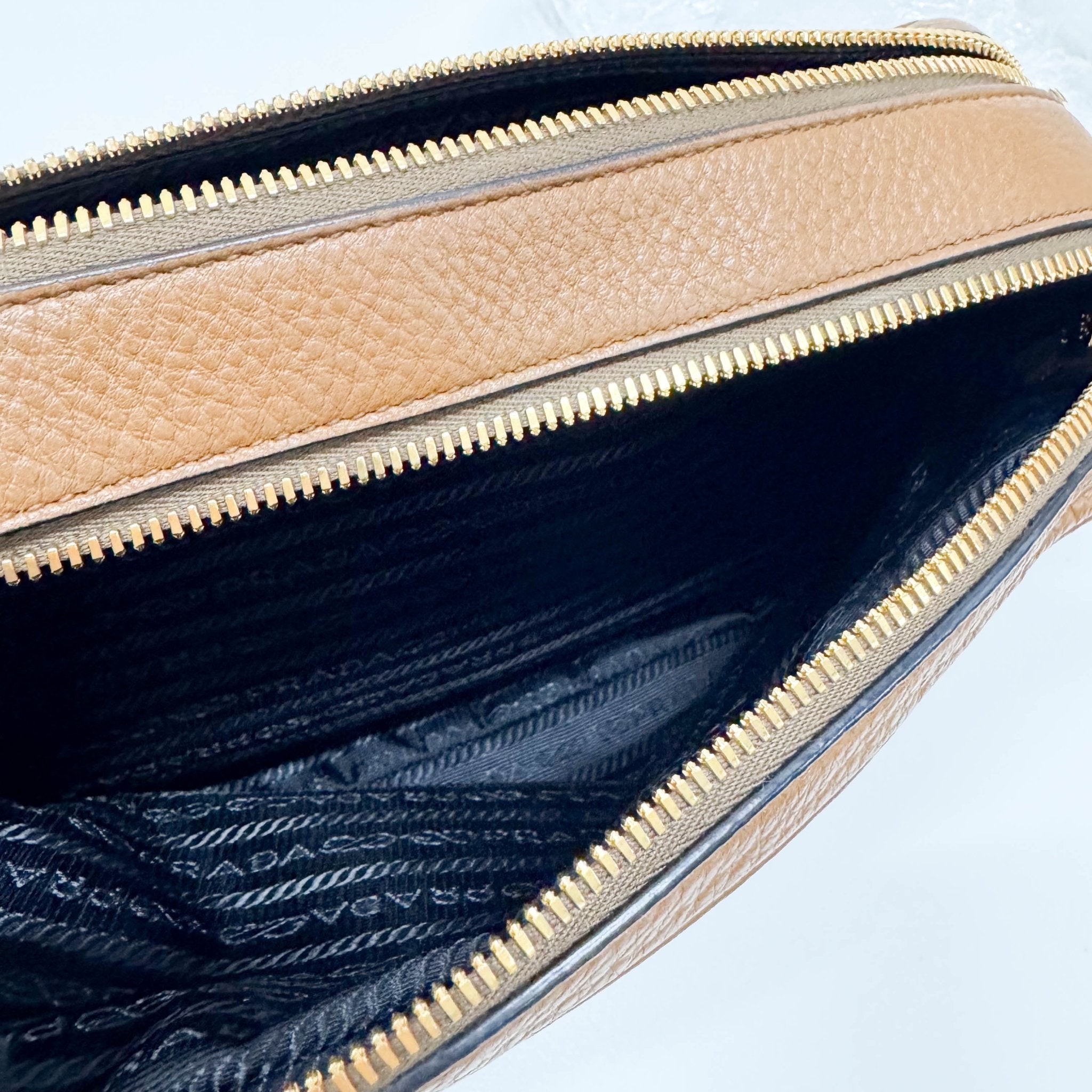 PRADA Caramel Brown Leather Shoulder/ Crossbody Bag, in , Sold by HIVE PRELOVED - Crossbody bags, Regular, Shoulder Bags