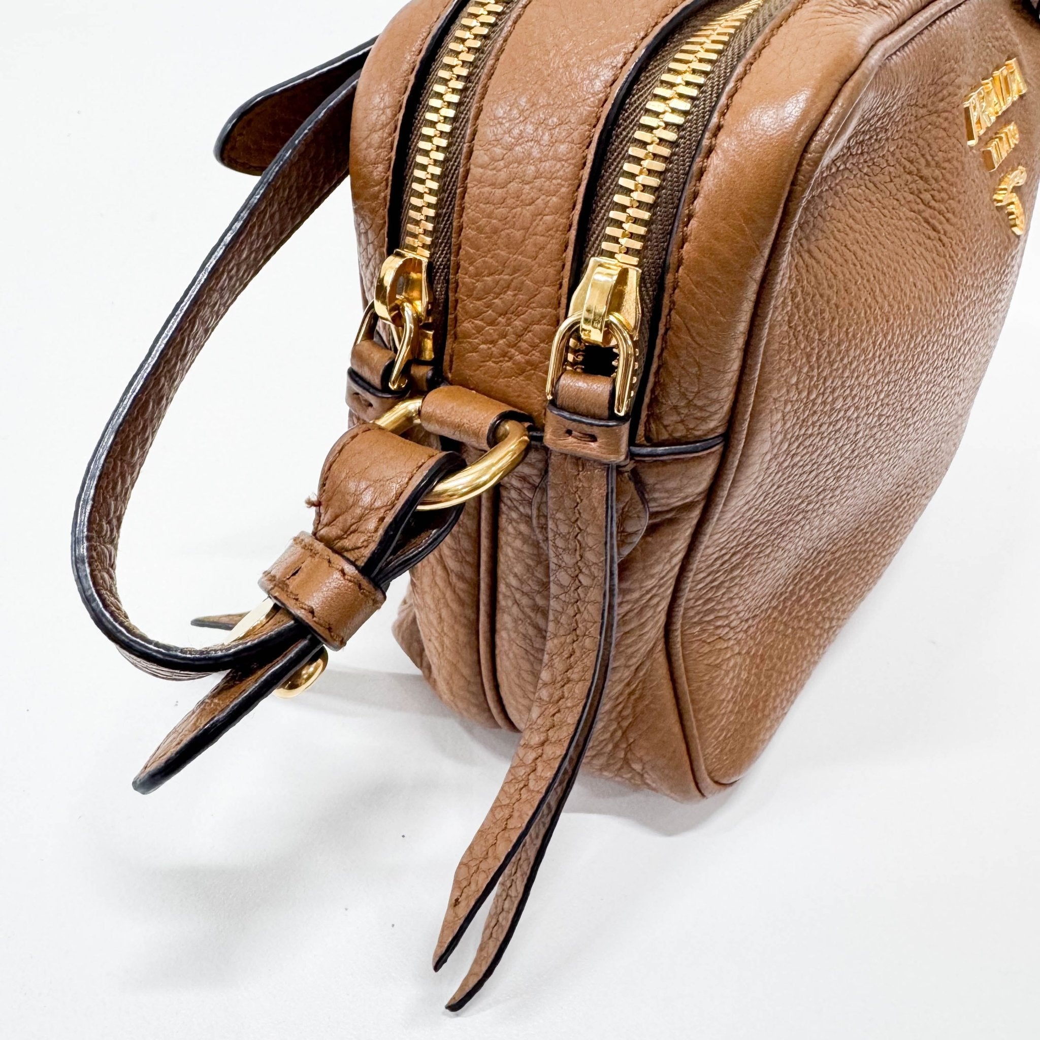 PRADA Caramel Brown Leather Shoulder/ Crossbody Bag, in , Sold by HIVE PRELOVED - Crossbody bags, Regular, Shoulder Bags