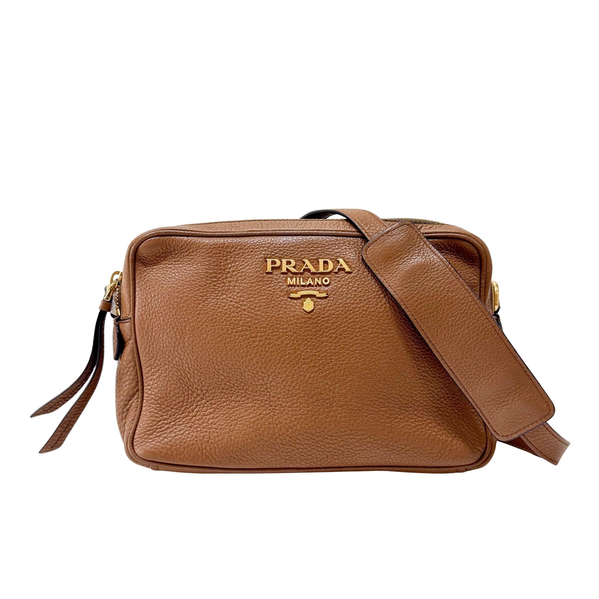 PRADA Caramel Brown Leather Shoulder/ Crossbody Bag, in , Sold by HIVE PRELOVED - Crossbody bags, Regular, Shoulder Bags