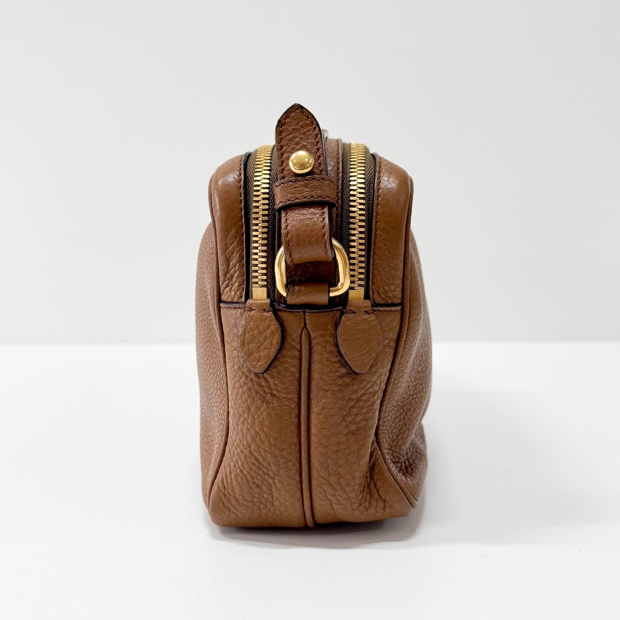 PRADA Caramel Brown Leather Shoulder/ Crossbody Bag, in , Sold by HIVE PRELOVED - Crossbody bags, Regular, Shoulder Bags