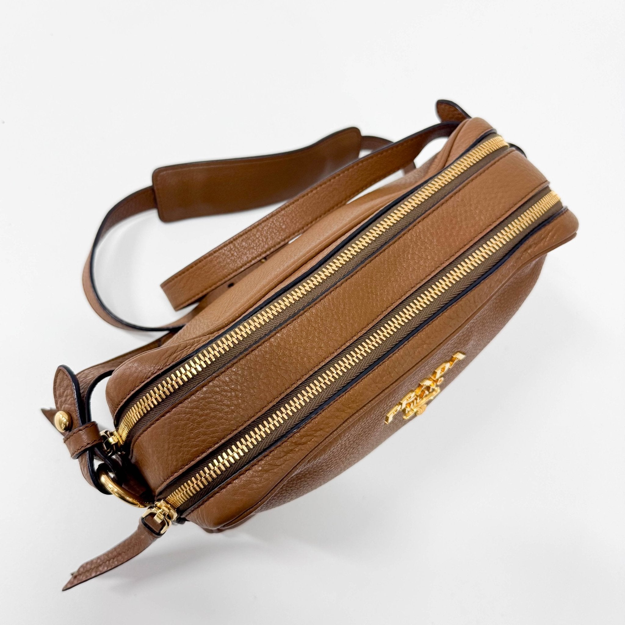 PRADA Caramel Brown Leather Shoulder/ Crossbody Bag, in , Sold by HIVE PRELOVED - Crossbody bags, Regular, Shoulder Bags