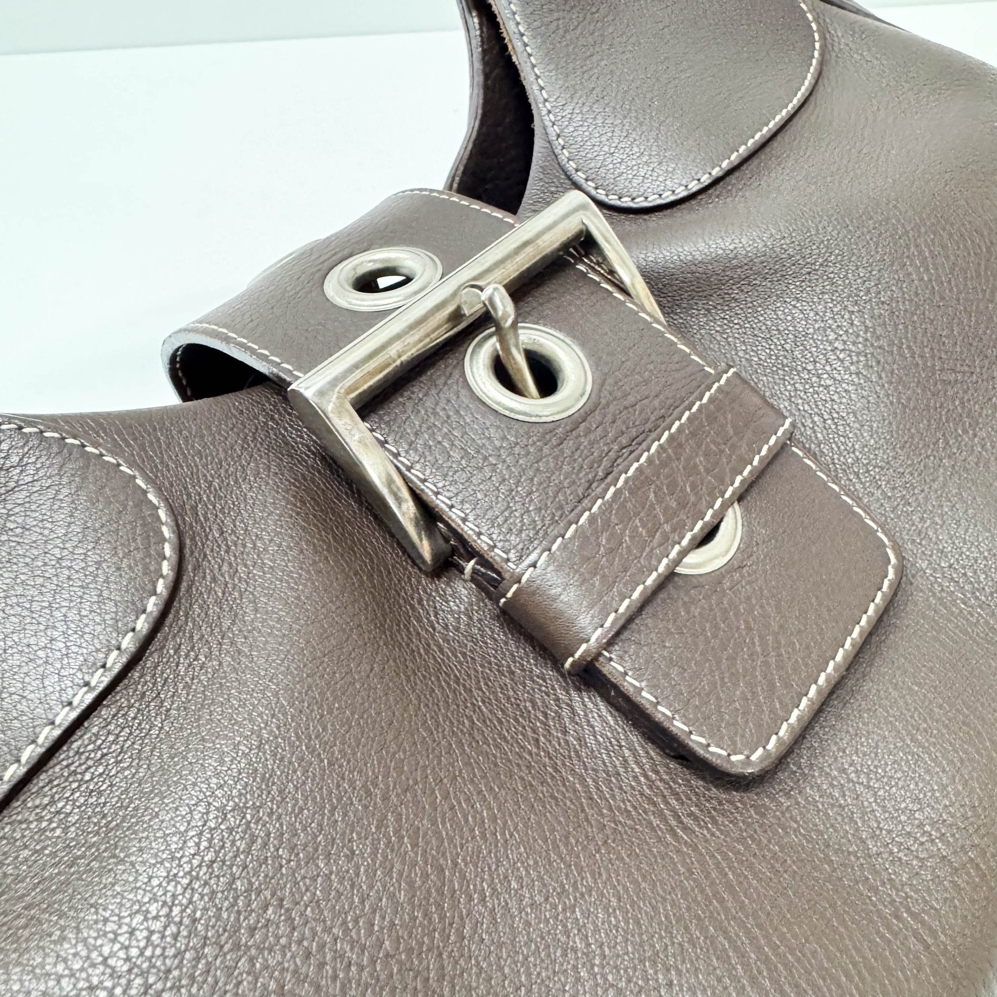 PRADA Chocolate Brown Leather Belt Shoulder Bag, in , Sold by HIVE PRELOVED - Shoulder Bags, ,
