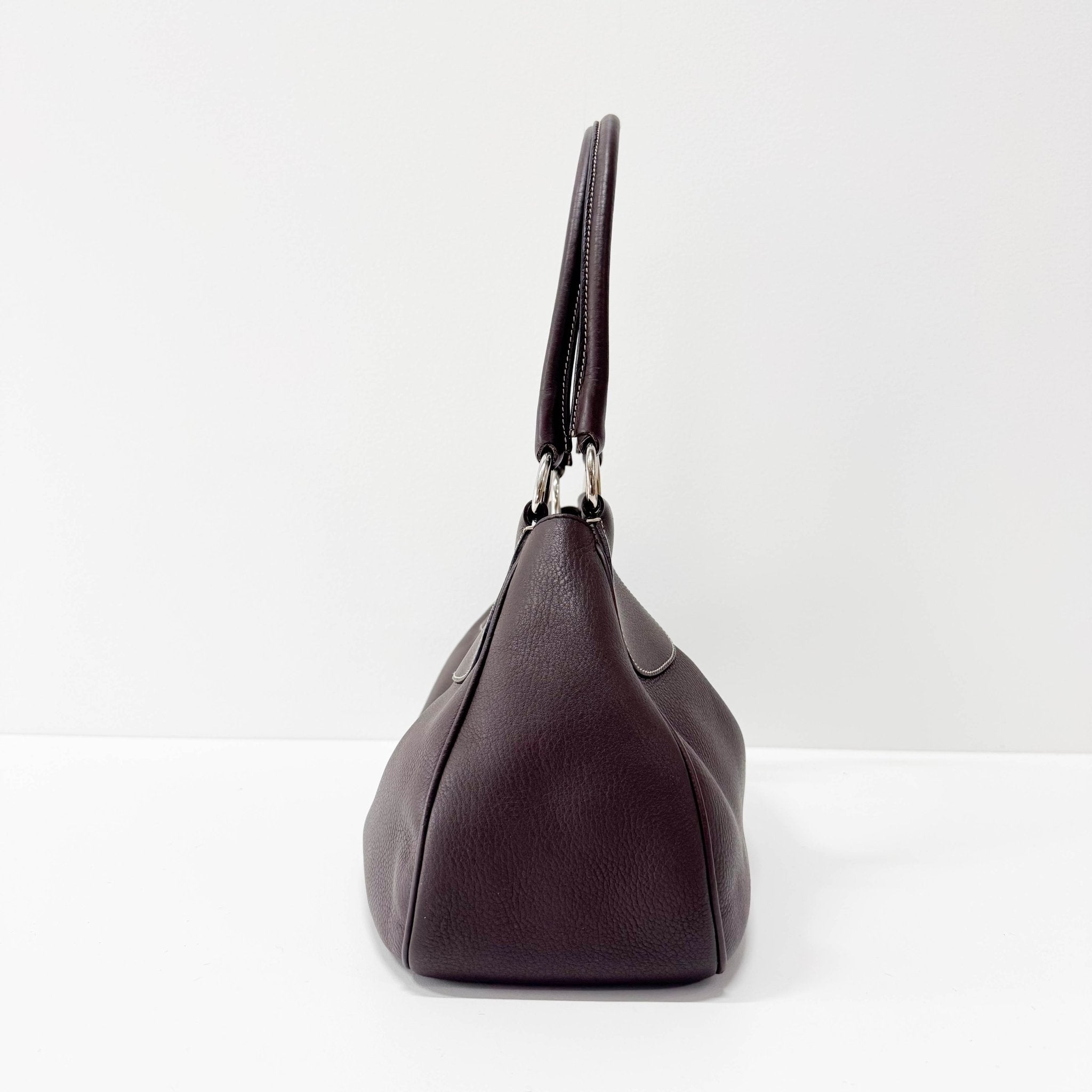 PRADA Chocolate Brown Leather Belt Shoulder Bag, in , Sold by HIVE PRELOVED - Shoulder Bags, ,