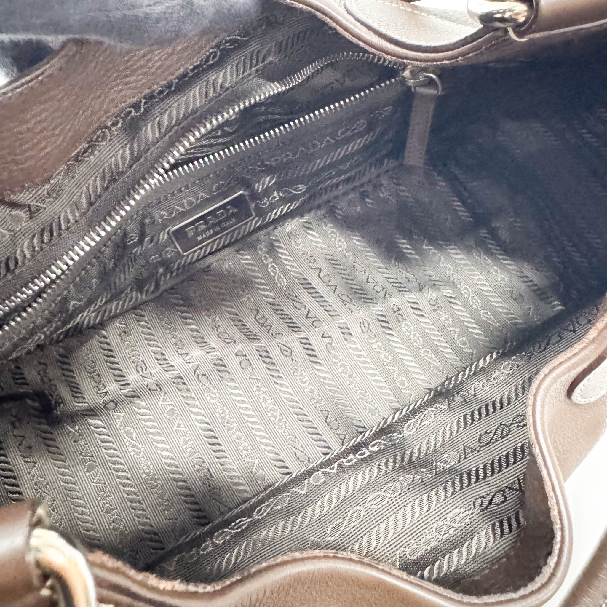 PRADA Chocolate Brown Leather Belt Shoulder Bag, in , Sold by HIVE PRELOVED - Shoulder Bags, ,