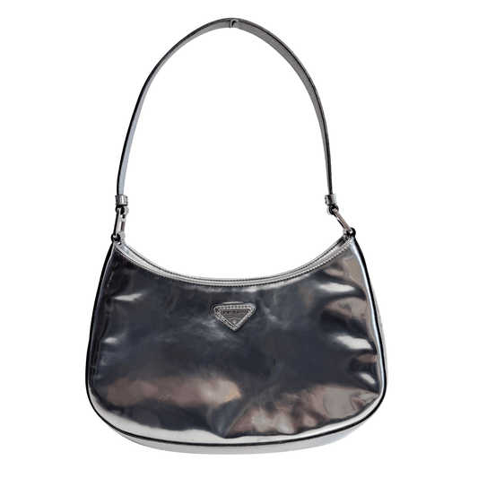 PRADA Cleo Silver Patent Leather Shoulder Bag, in , Sold by HIVE PRELOVED - Shoulder Bags, ,