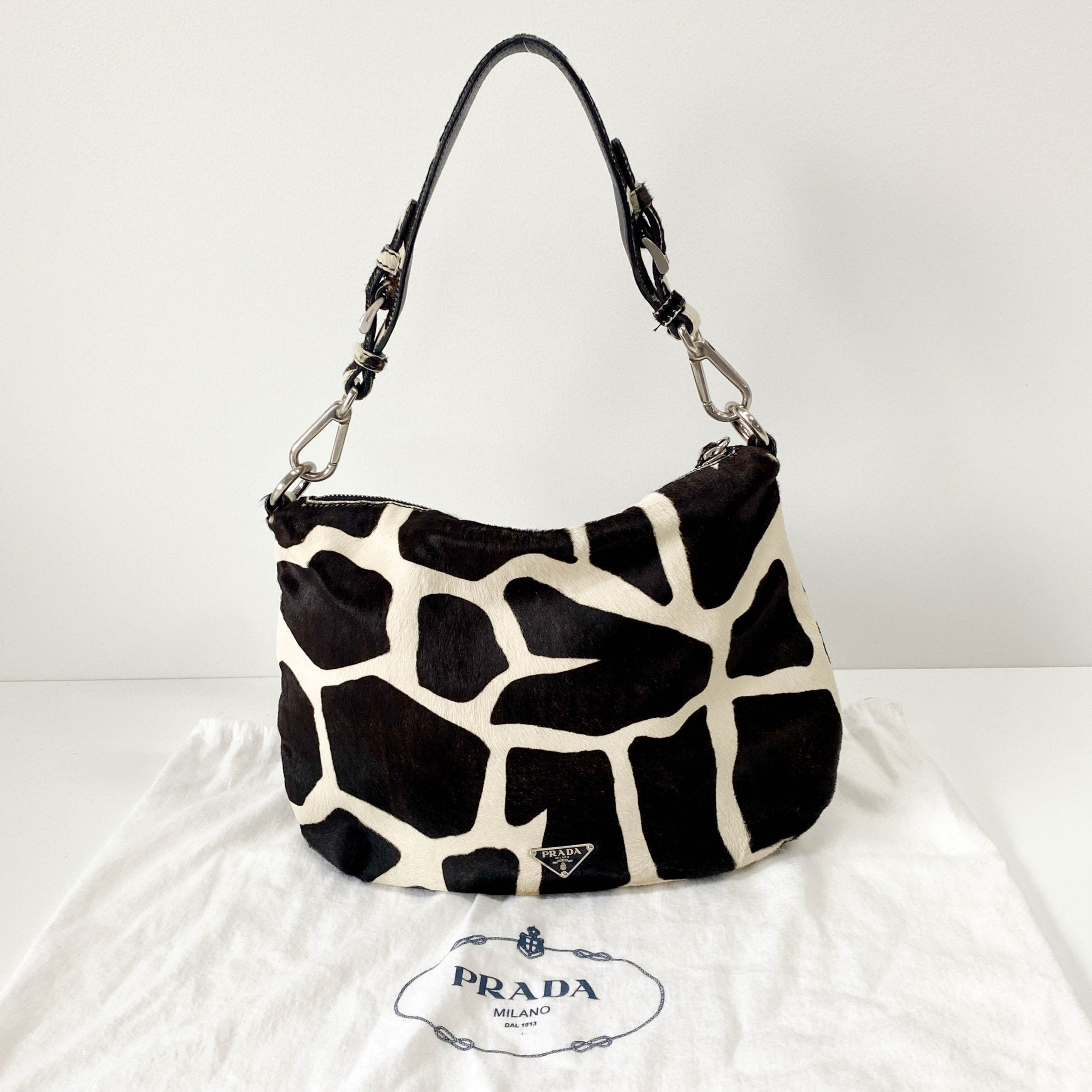 PRADA Cow Print Calf Fur Shoulder Bag, in , Sold by HIVE PRELOVED - Shoulder Bags, ,