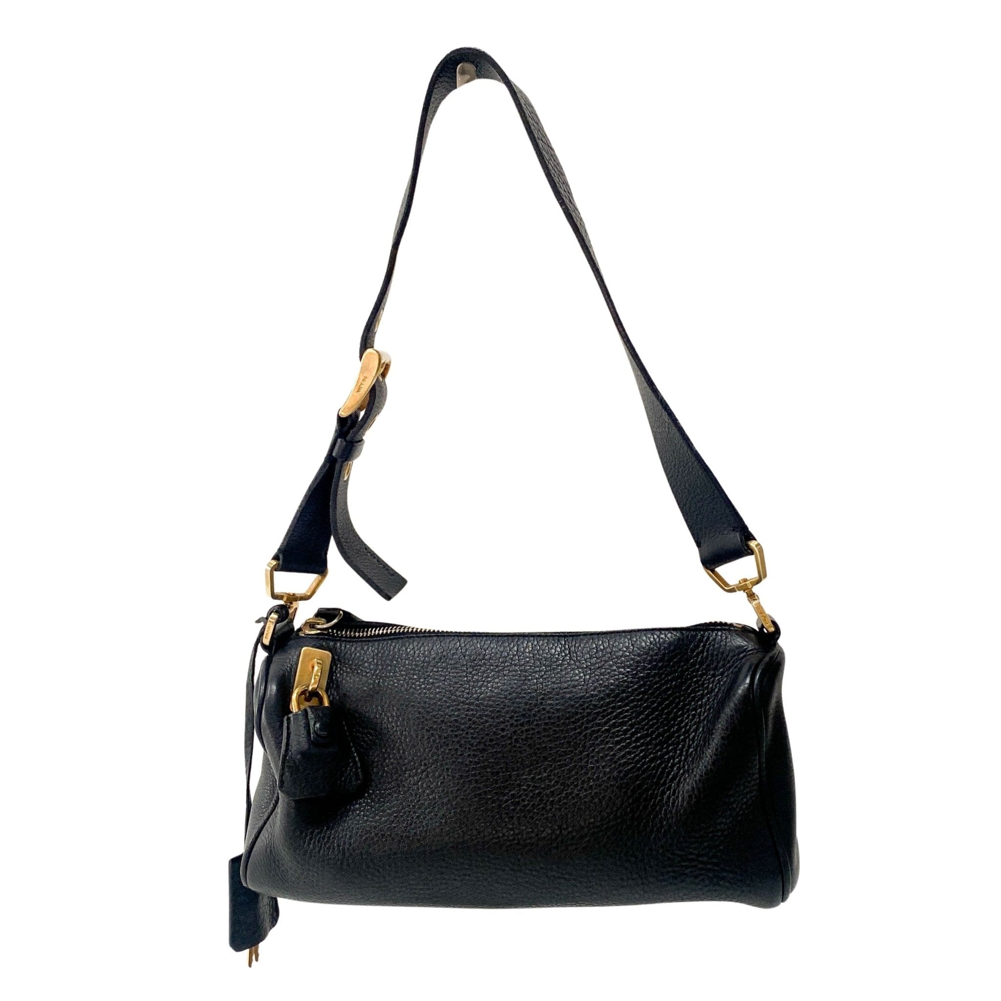PRADA Daino Black Leather Shoulder Bag, in , Sold by HIVE PRELOVED - Shoulder Bags, ,