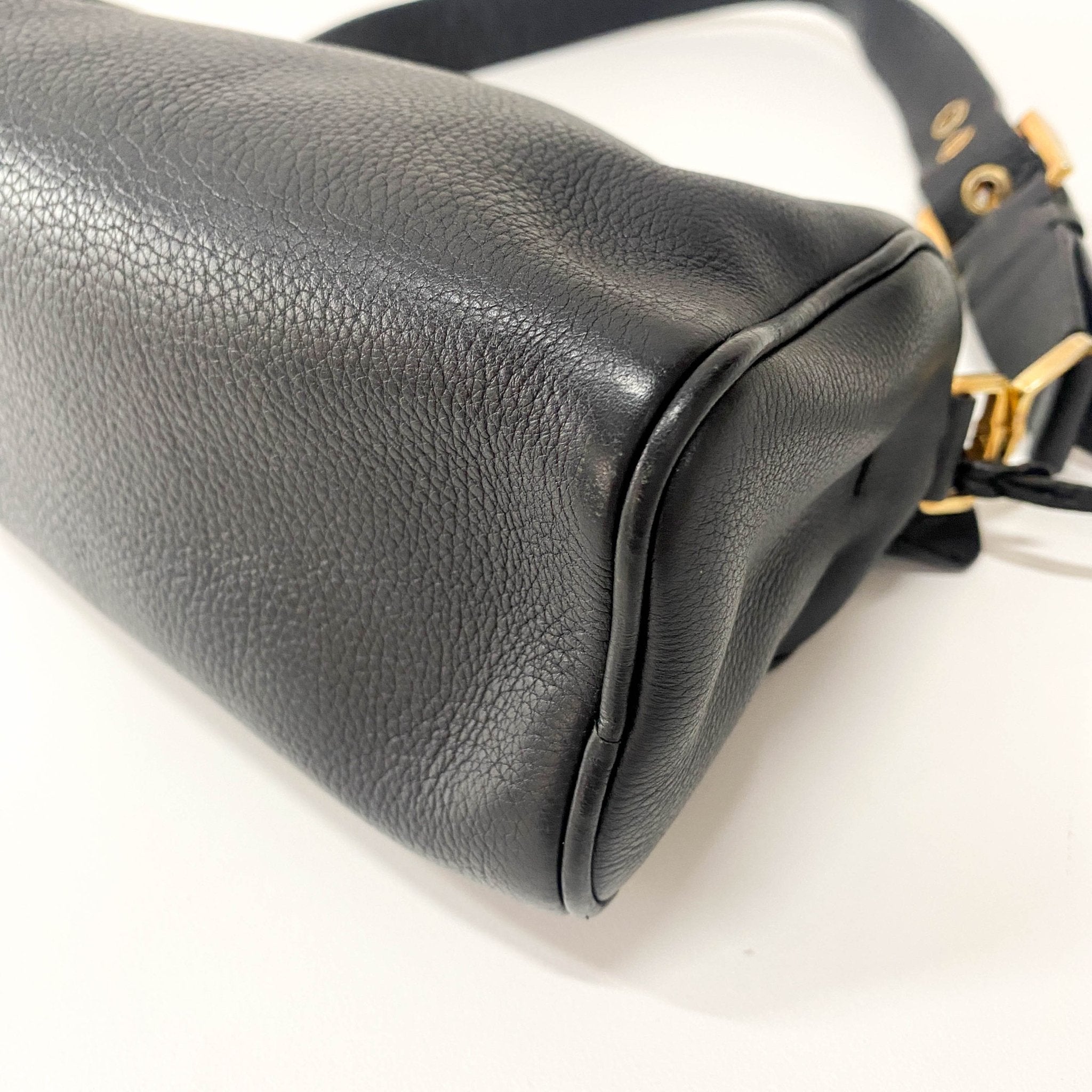 PRADA Daino Black Leather Shoulder Bag, in , Sold by HIVE PRELOVED - Shoulder Bags, ,