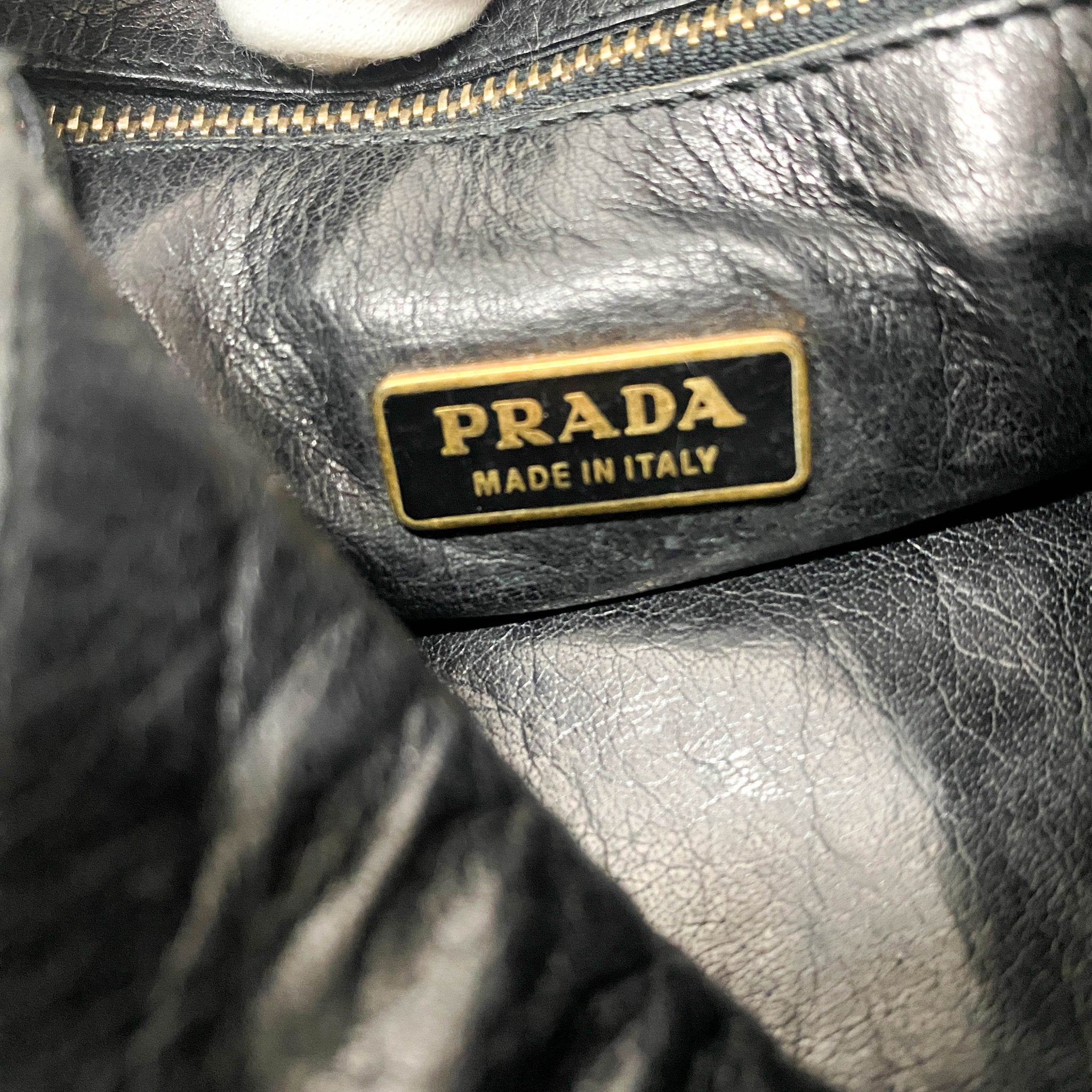 PRADA Daino Black Leather Shoulder Bag, in , Sold by HIVE PRELOVED - Shoulder Bags, ,