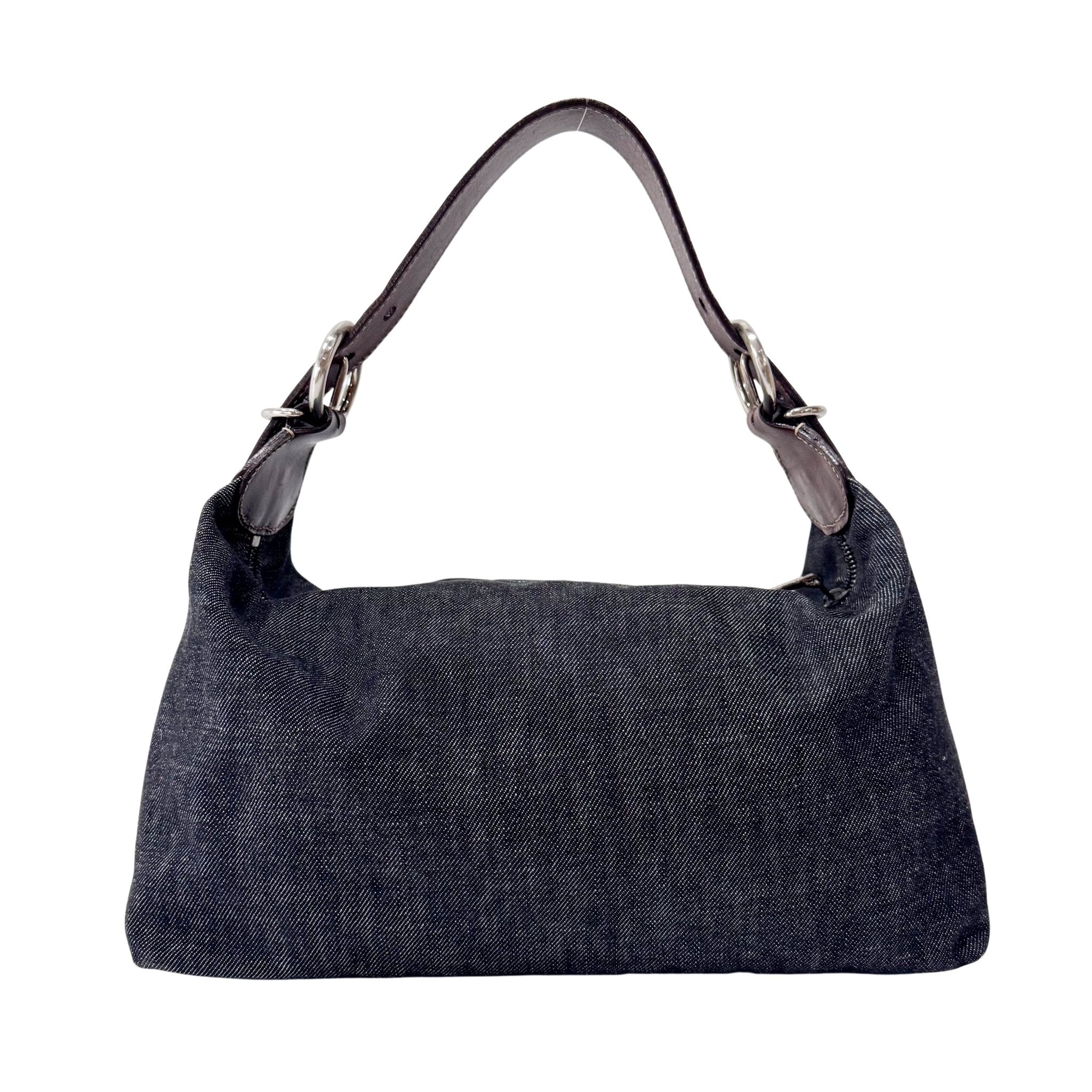 PRADA Denim & Brown Leather Handle Bag, in , Sold by HIVE PRELOVED - Handle Bags, ,