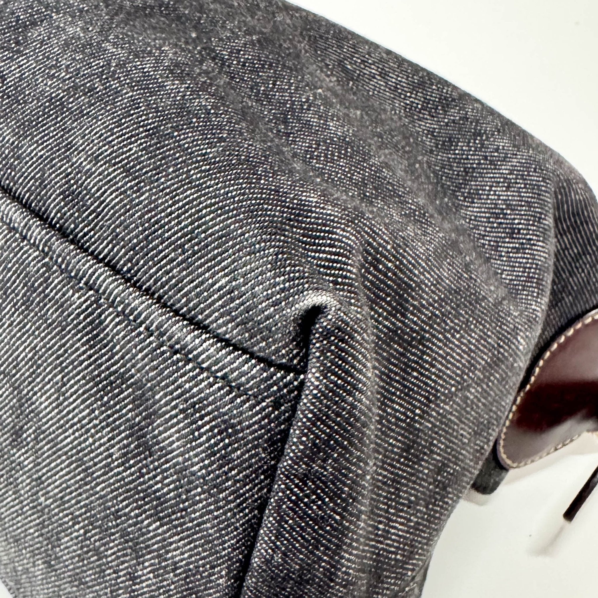 PRADA Denim & Brown Leather Handle Bag, in , Sold by HIVE PRELOVED - Handle Bags, ,