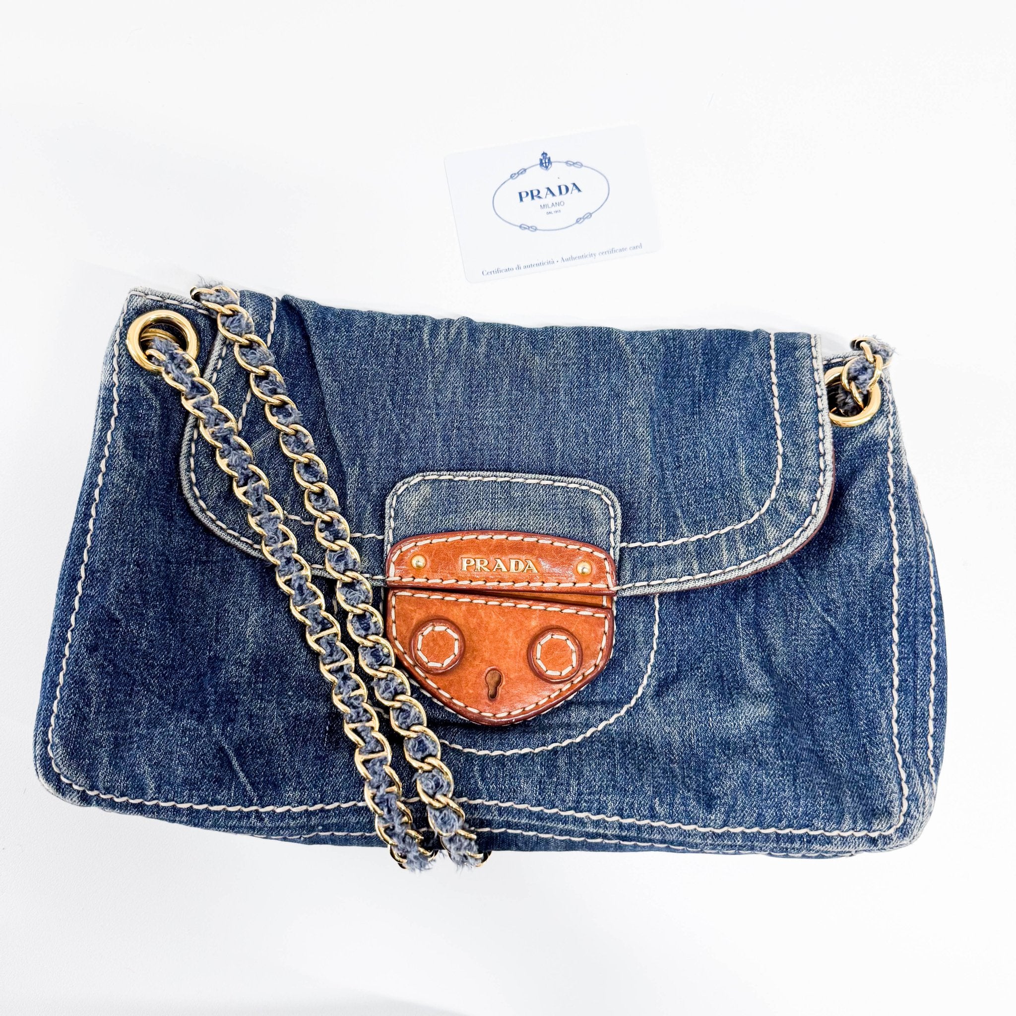 PRADA Denim Shoulder Bag, in , Sold by HIVE PRELOVED - Shoulder Bags, ,