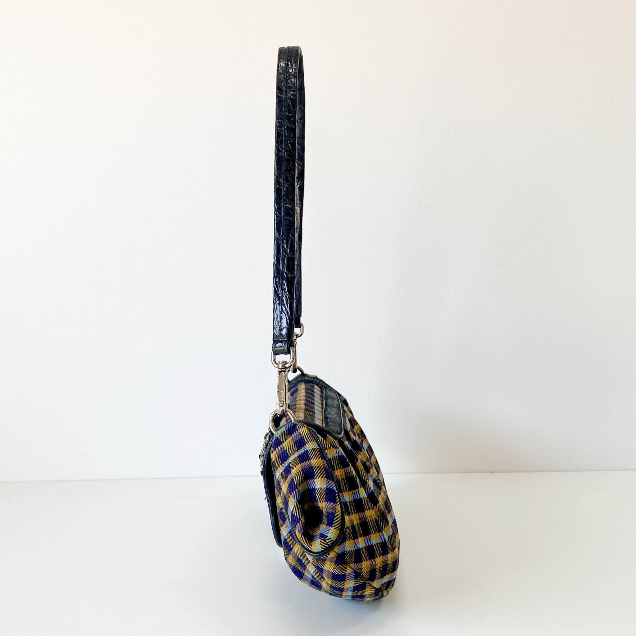 PRADA Gingham Rhinestone Hardware Shoulder Bag, in , Sold by HIVE PRELOVED - Shoulder Bags, ,