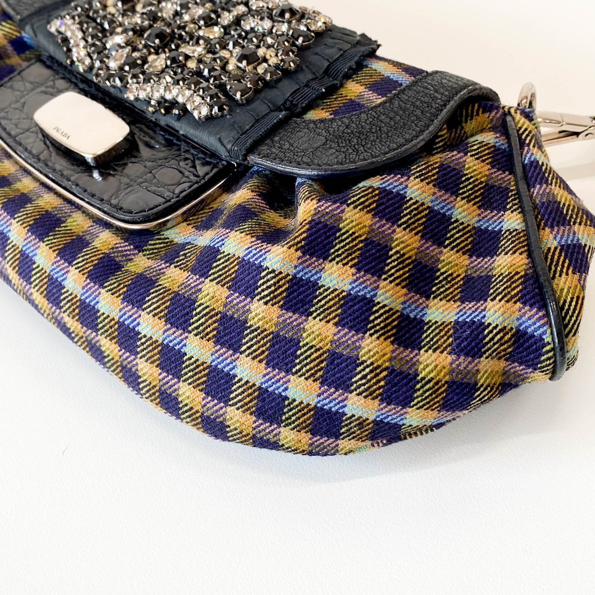 PRADA Gingham Rhinestone Hardware Shoulder Bag, in , Sold by HIVE PRELOVED - Shoulder Bags, ,