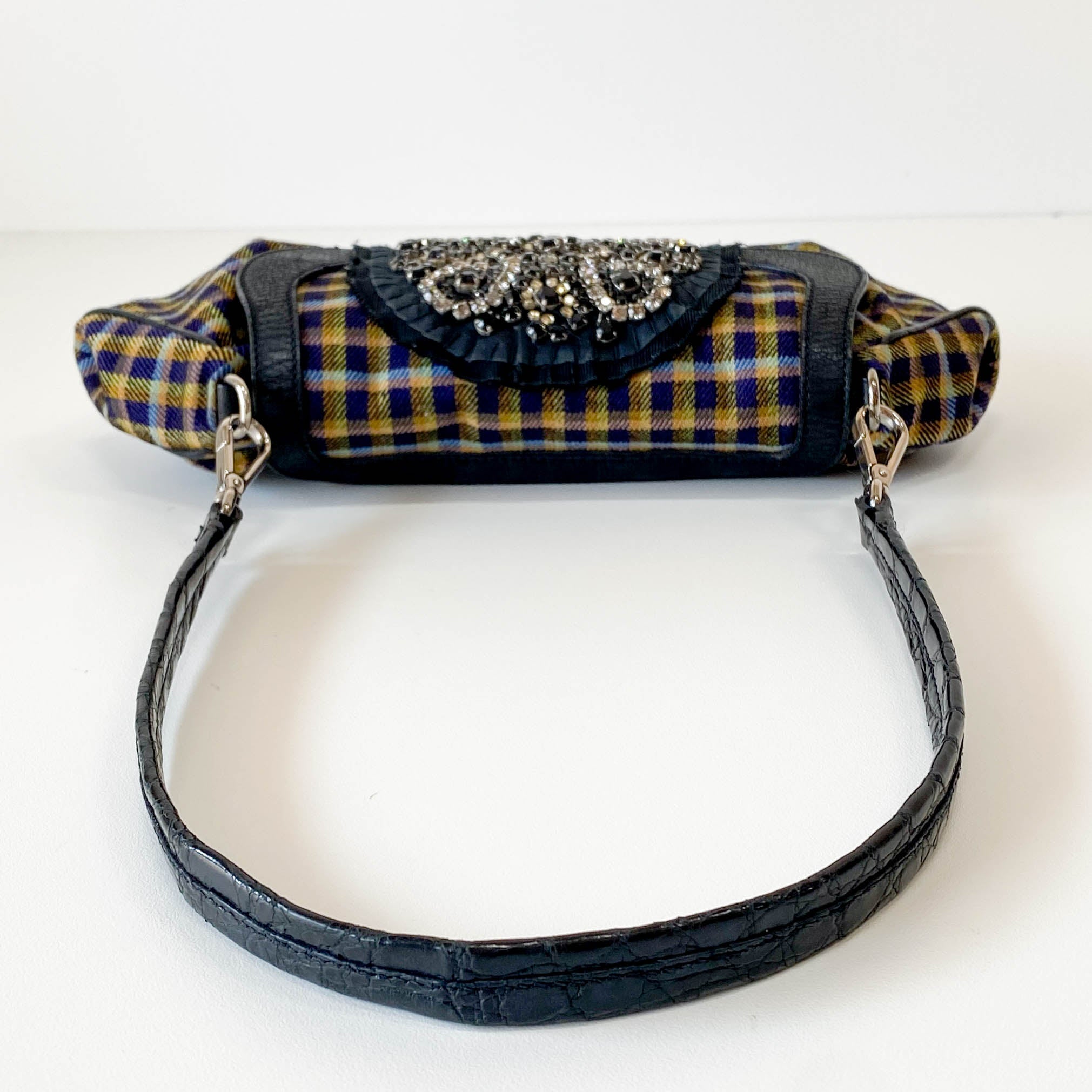 PRADA Gingham Rhinestone Hardware Shoulder Bag, in , Sold by HIVE PRELOVED - Shoulder Bags, ,