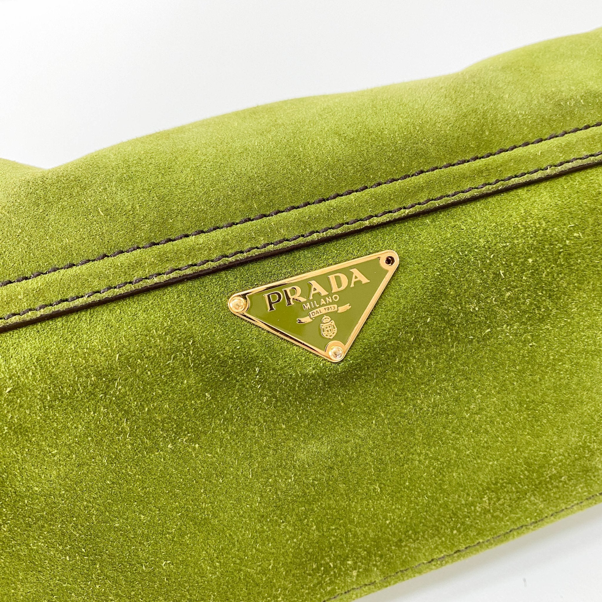 PRADA Green Suede Shoulder Bag, in , Sold by HIVE PRELOVED - Shoulder Bags, ,