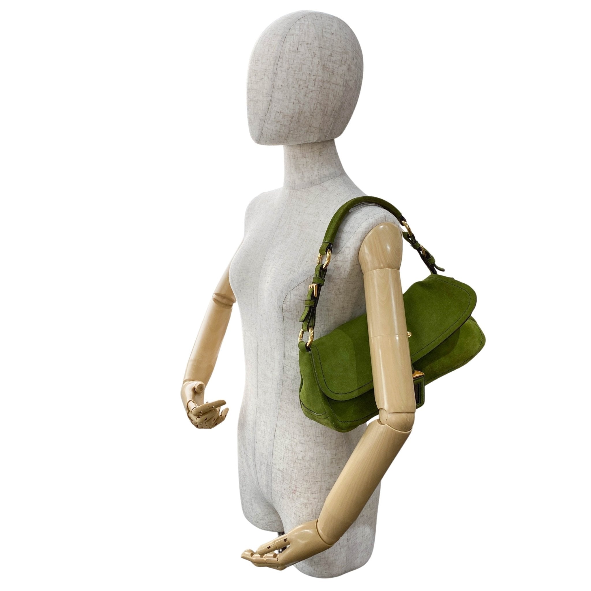 PRADA Green Suede Shoulder Bag, in , Sold by HIVE PRELOVED - Shoulder Bags, ,