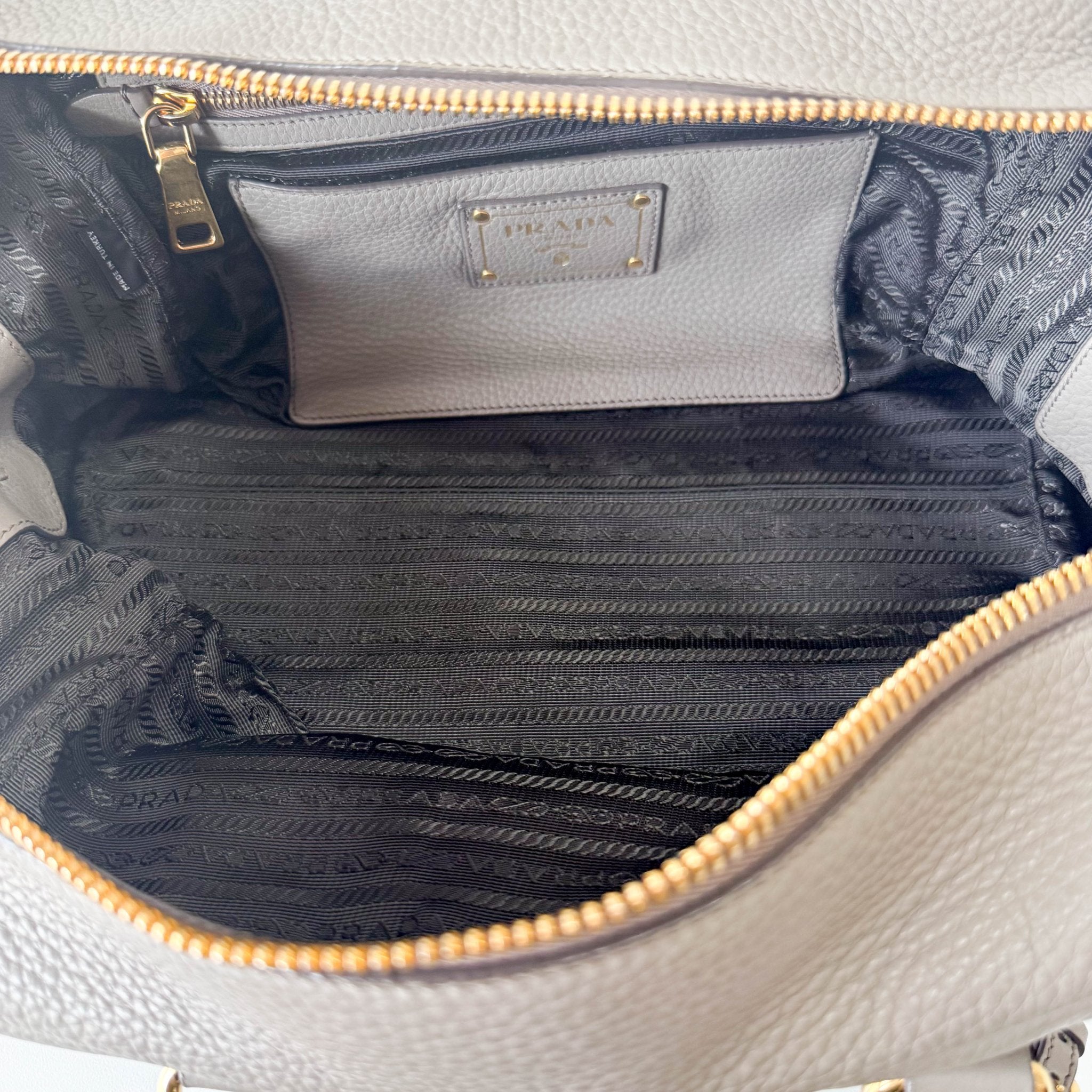 PRADA Grey Leather Bowling Shoulder Bag, in , Sold by HIVE PRELOVED - Shoulder Bags, ,